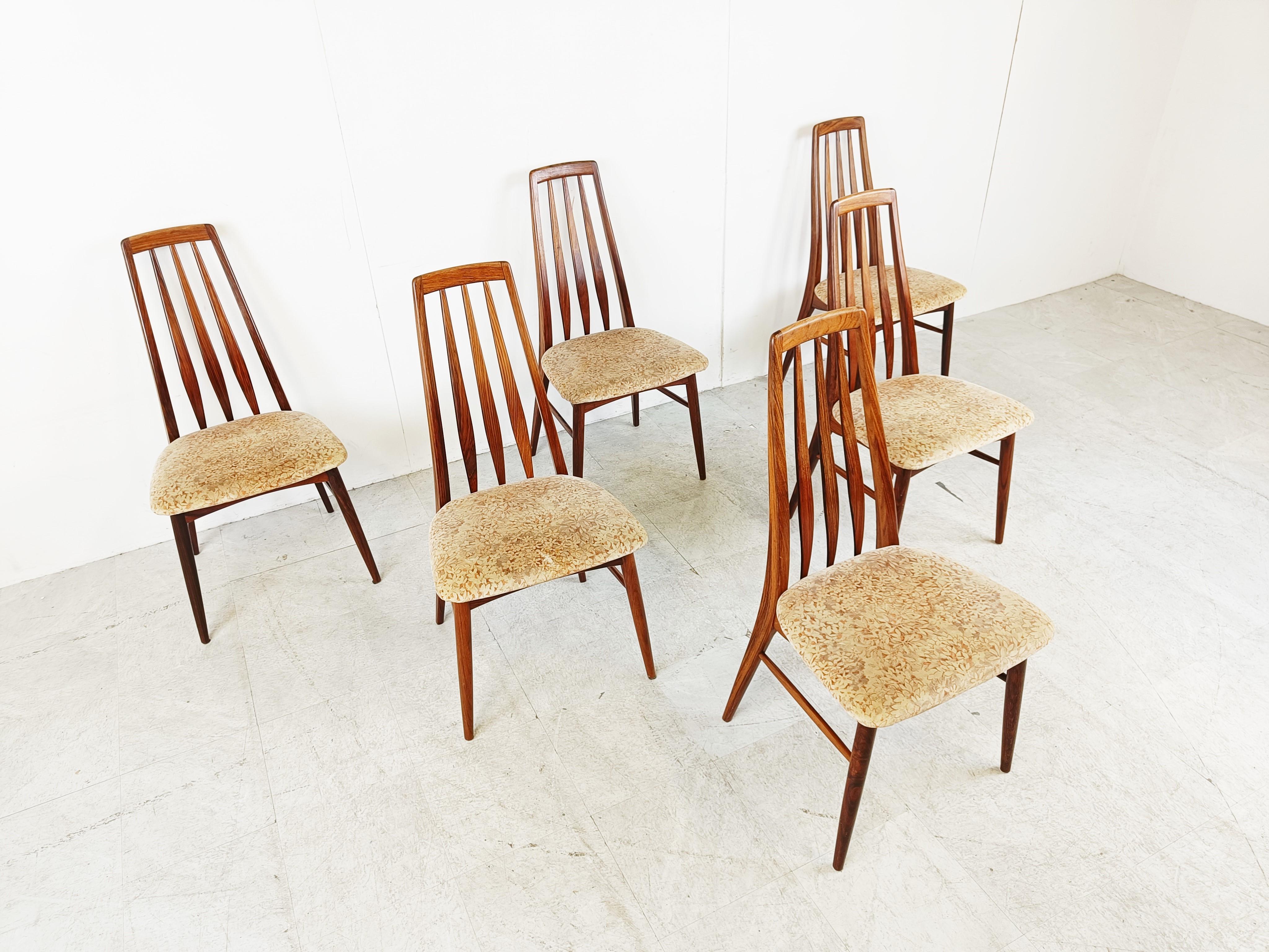 Set of 6 rosewood dining chairs, model EVA by Niels Kofoed, Denmark In Good Condition In HEVERLEE, BE