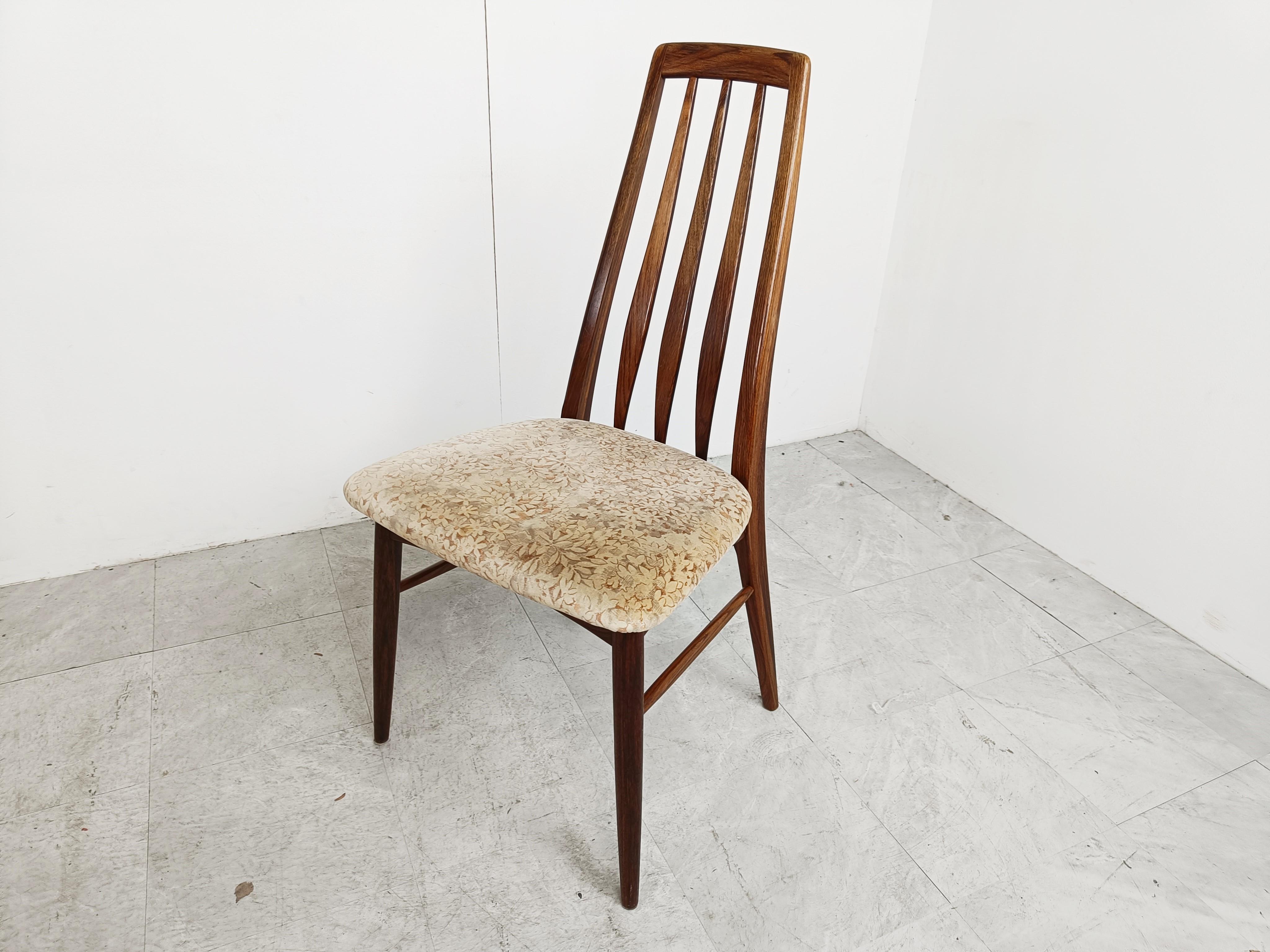 Set of 6 rosewood dining chairs, model EVA by Niels Kofoed, Denmark 1