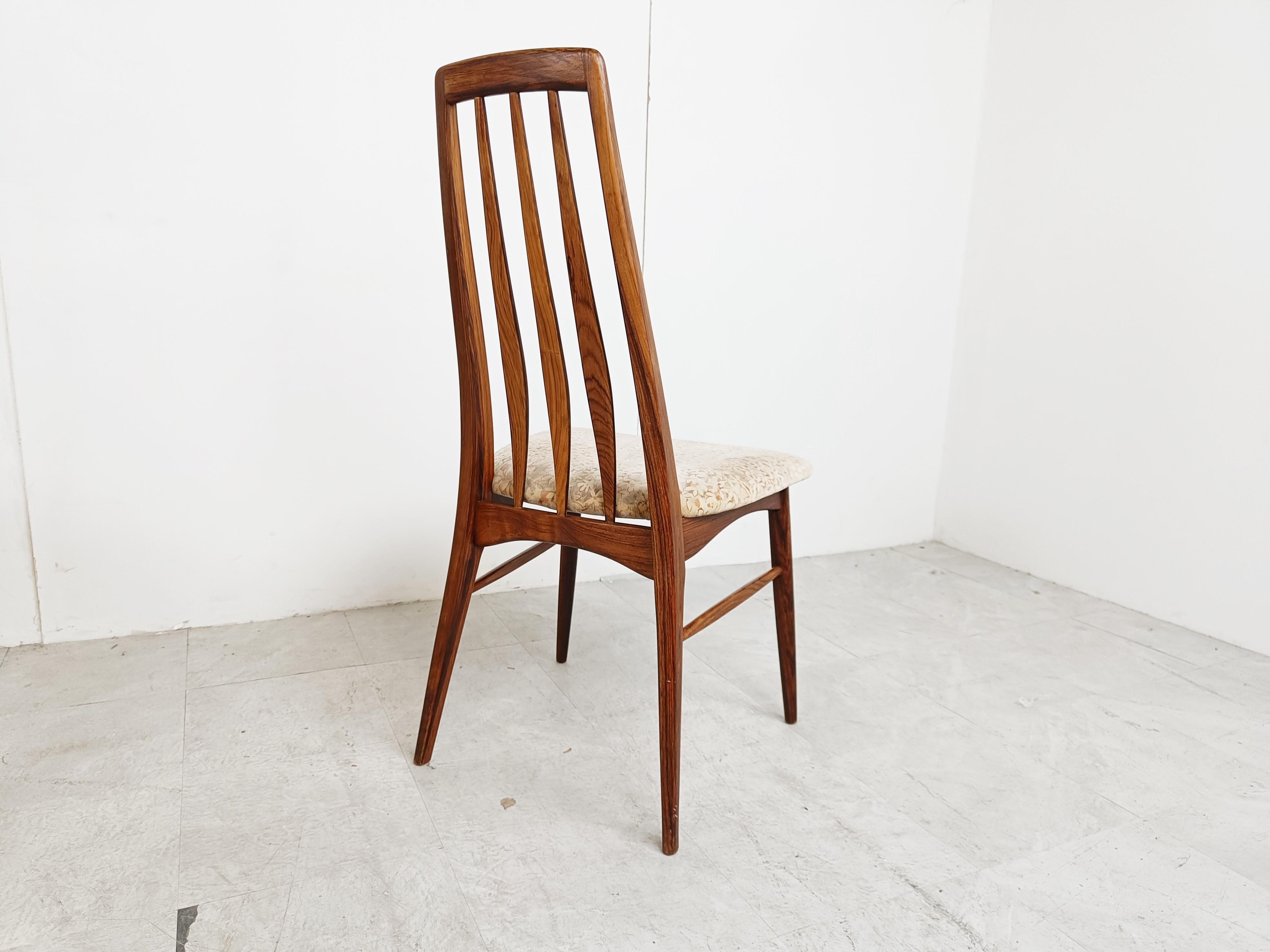 Set of 6 rosewood dining chairs, model EVA by Niels Kofoed, Denmark 2