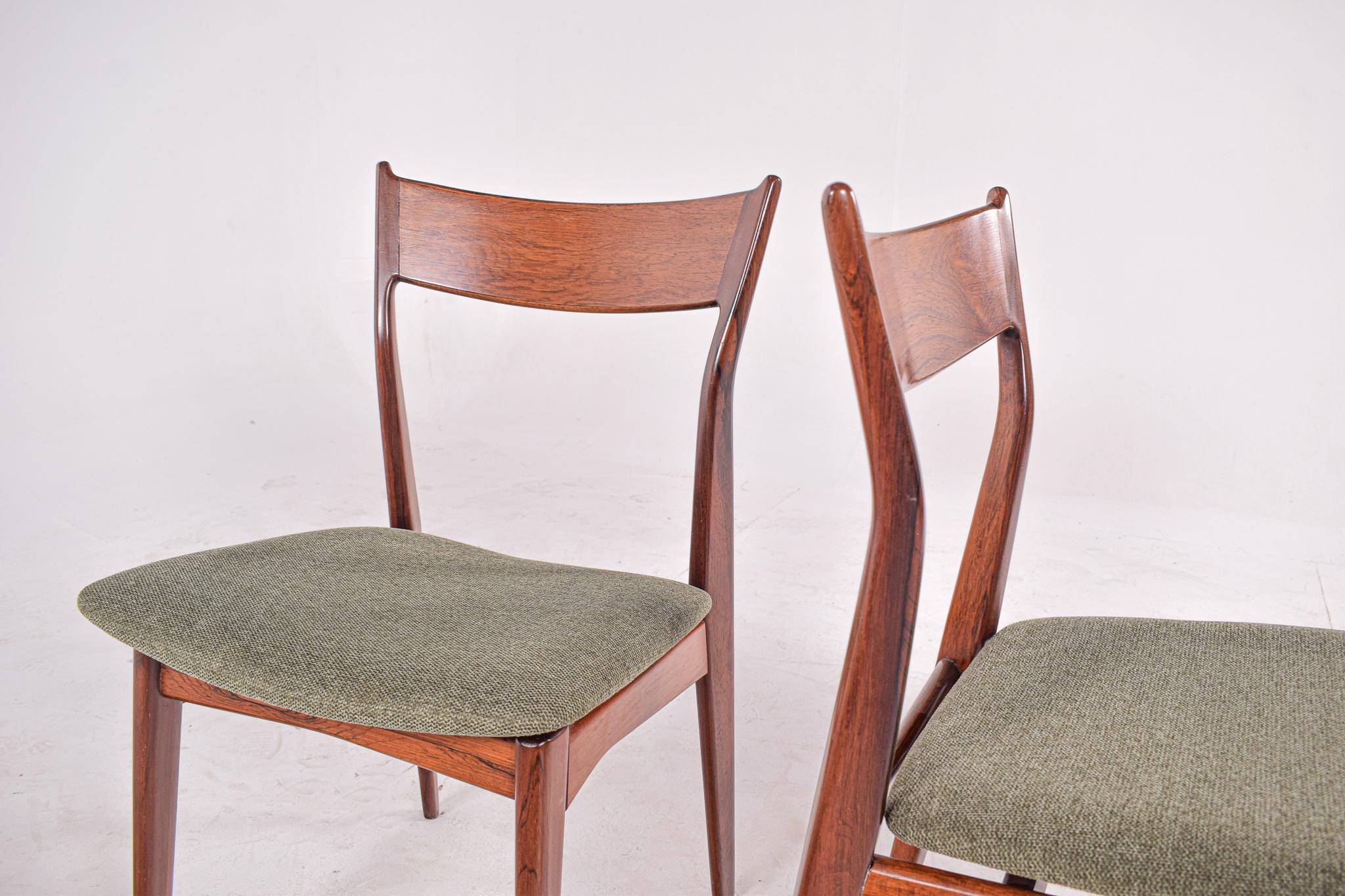 Set of 6 Rosewood H. P. Hansen Dining Chairs for Randers 1