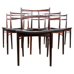Set of 6 Rosewood & Leather Dining Chairs by H.Rosengren-Hansen