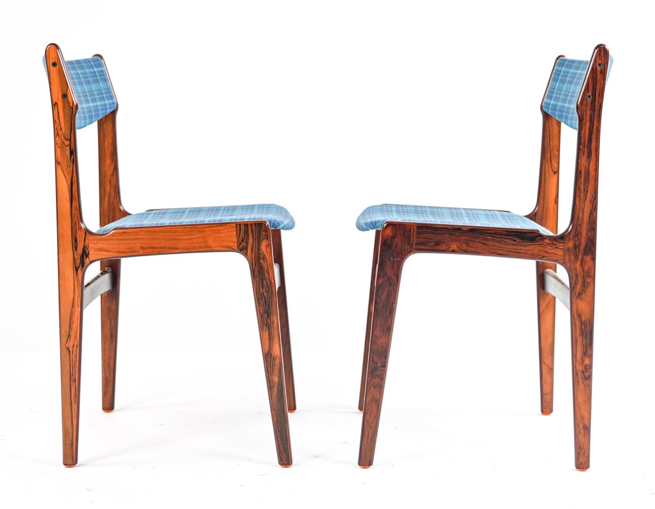 20th Century Set of 6 Rosewood Side Chairs by Erik Buch, c. 1960's
