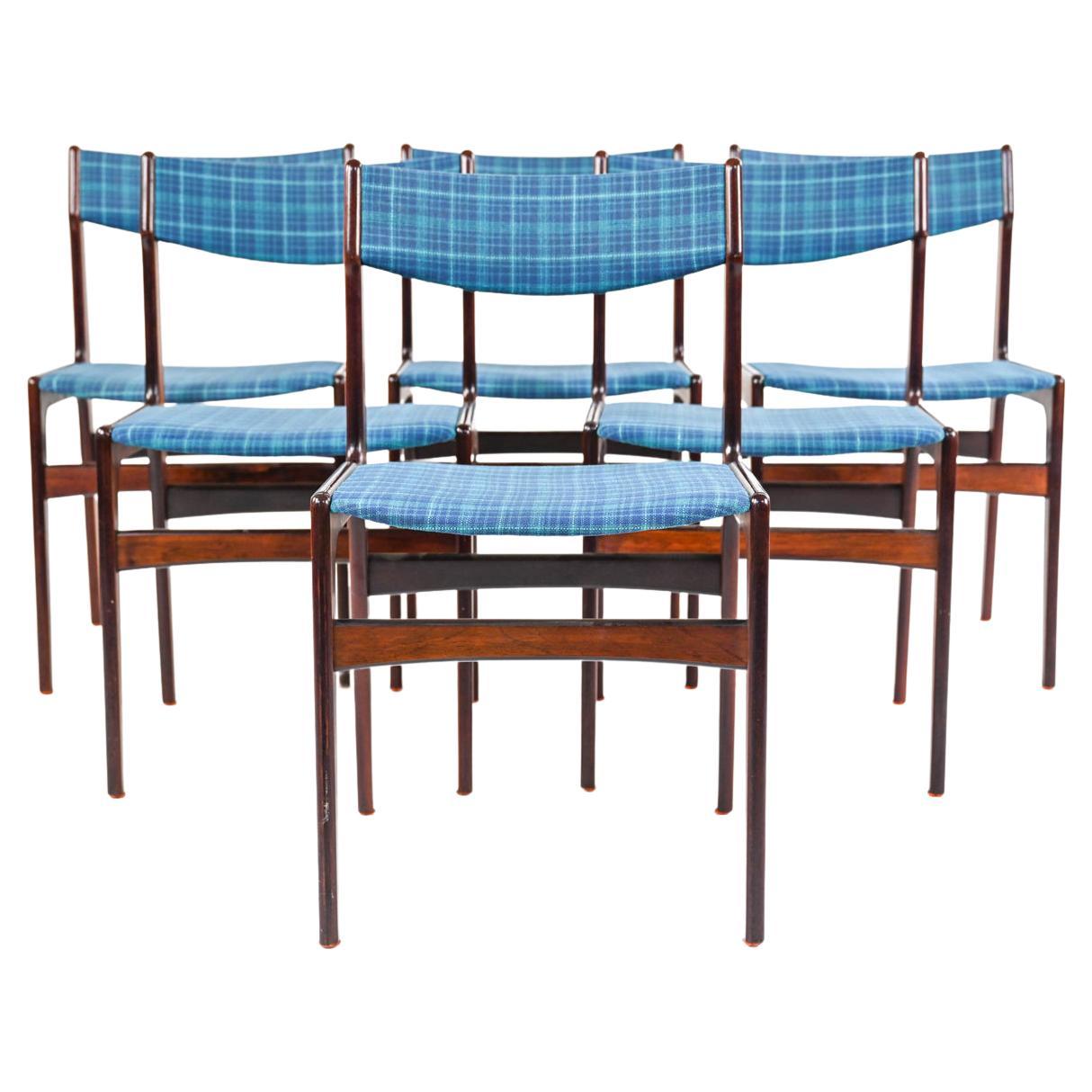 Set of 6 Rosewood Side Chairs by Erik Buch, c. 1960's