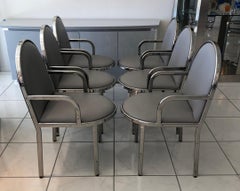 Set of 6 Rougier Postmodern Chrome Dining Chairs