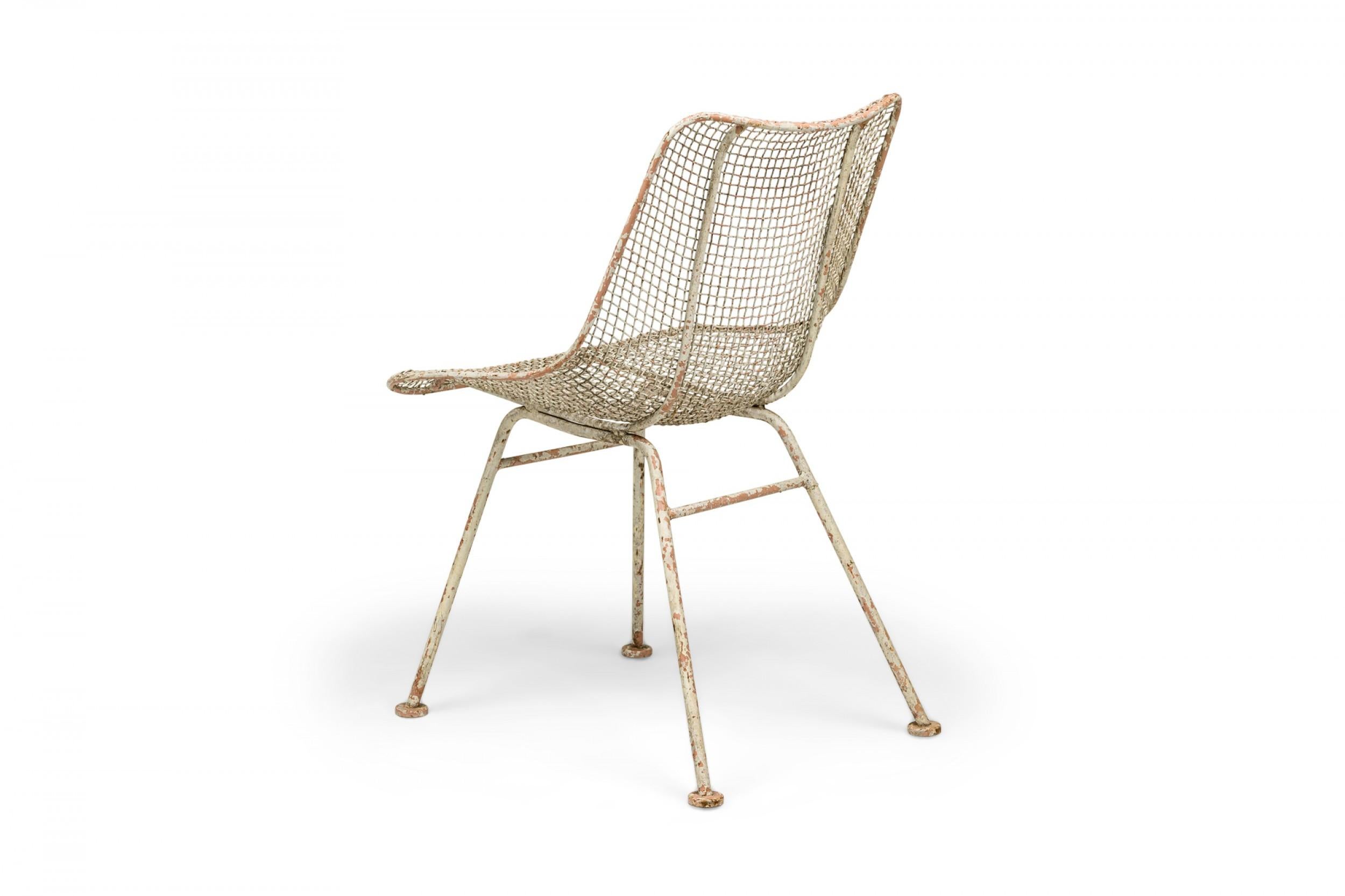 Tissage Ensemble de 6 chaises de salle à manger Sculptura en métal Russell Woodard, 2 avec bras, 4 côtés en vente