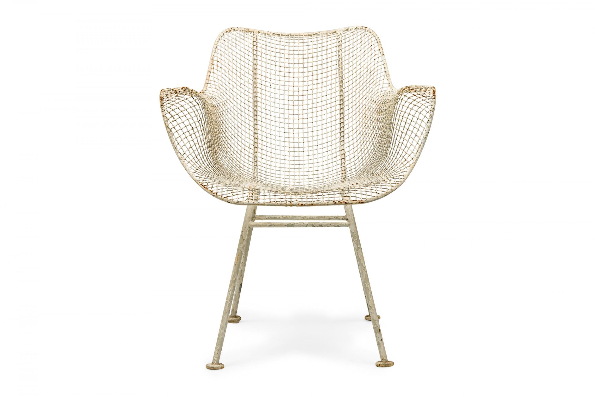 20ième siècle Ensemble de 6 chaises de salle à manger Sculptura en métal Russell Woodard, 2 avec bras, 4 côtés en vente