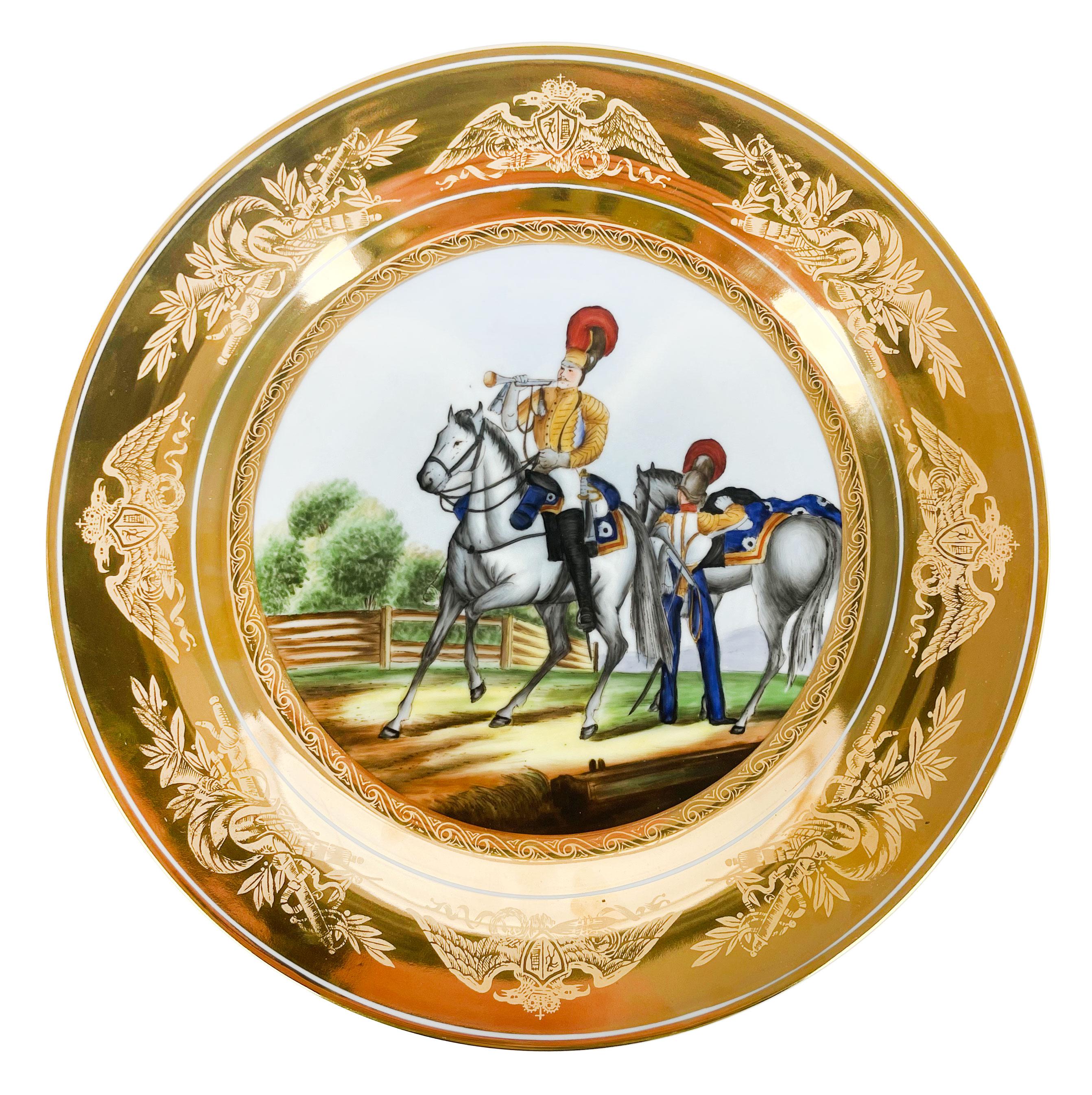 Set Of 6 Russian Hand-Painted Porcelain Military plates, Circa 1900

In the style of Imperial Porcelain Factory

D: 11.75.