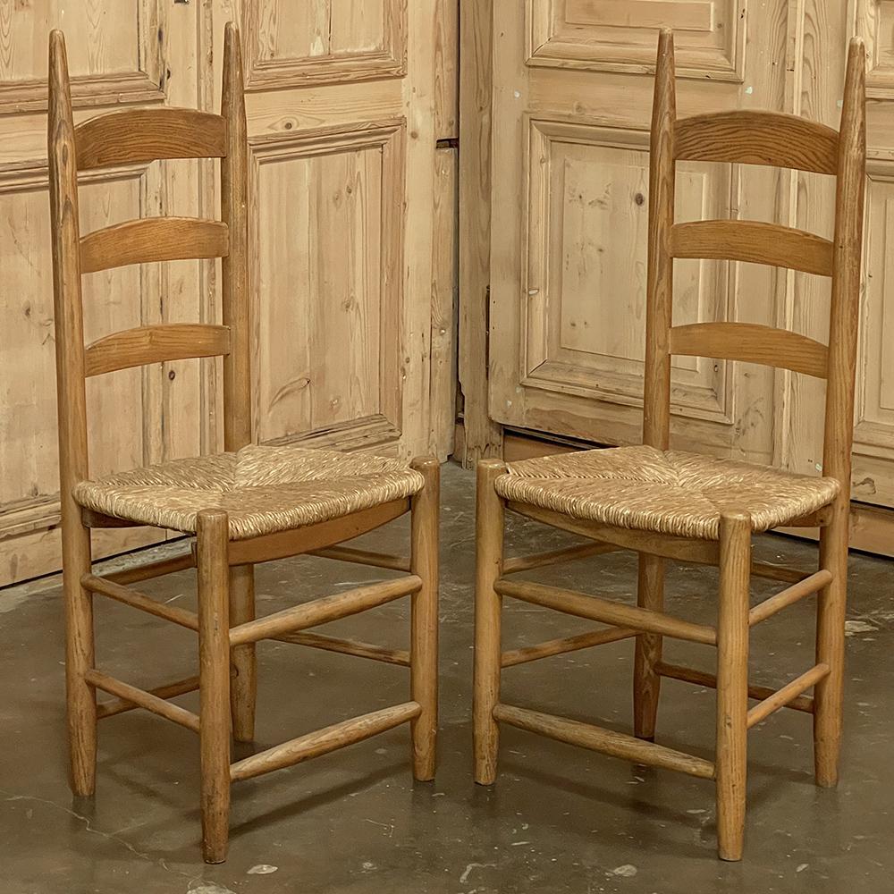 Set of 6 Rustic Country French Rush Seat Dining Chairs 4