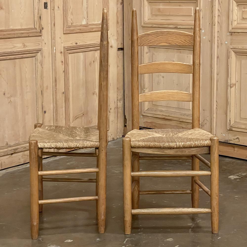 Set of 6 Rustic Country French Rush Seat Dining Chairs 6