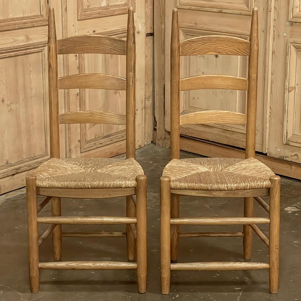 Set of 6 Rustic Country French Rush Seat Dining Chairs 3