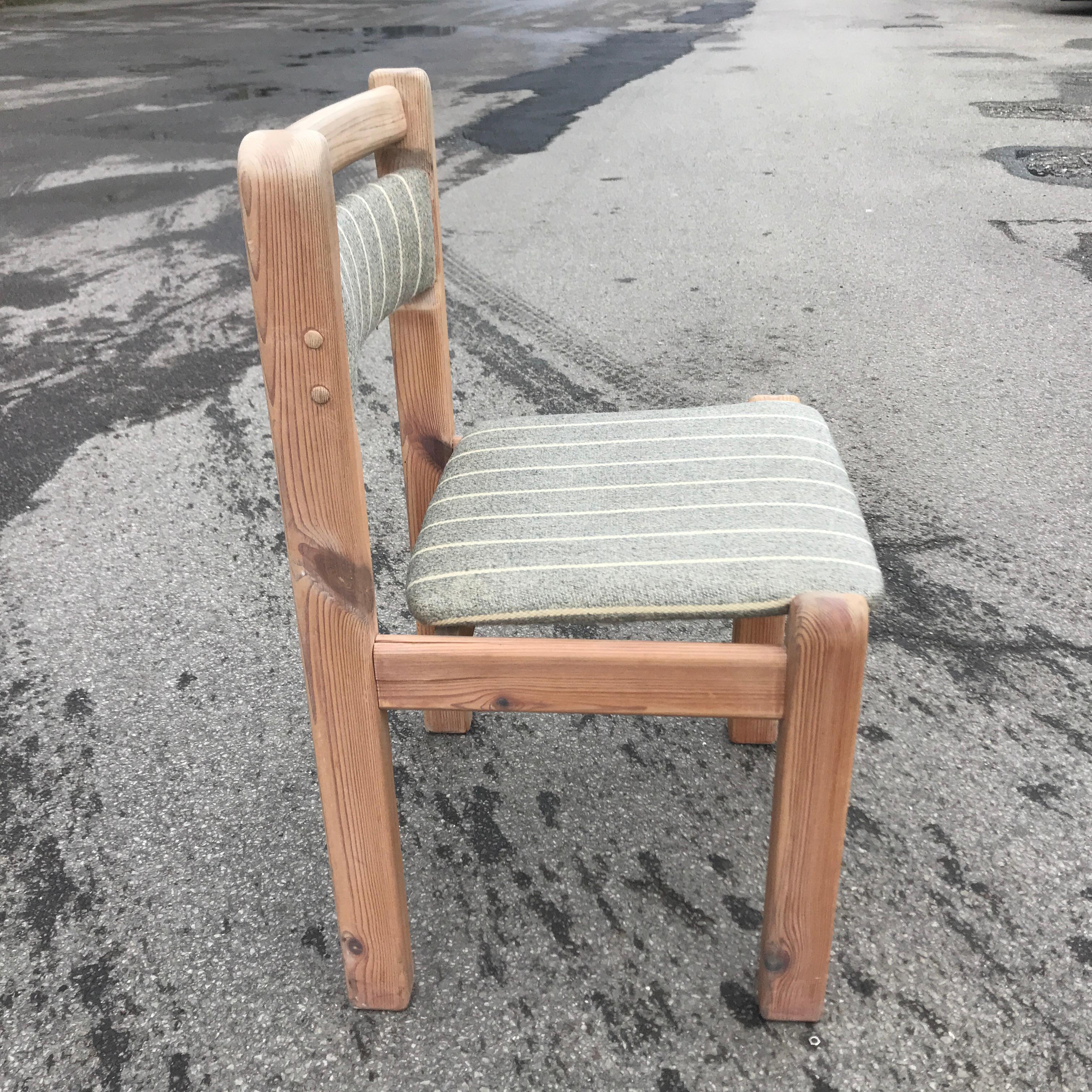 Danish Set of 6 Rustic Dinning Chairs from 1970s