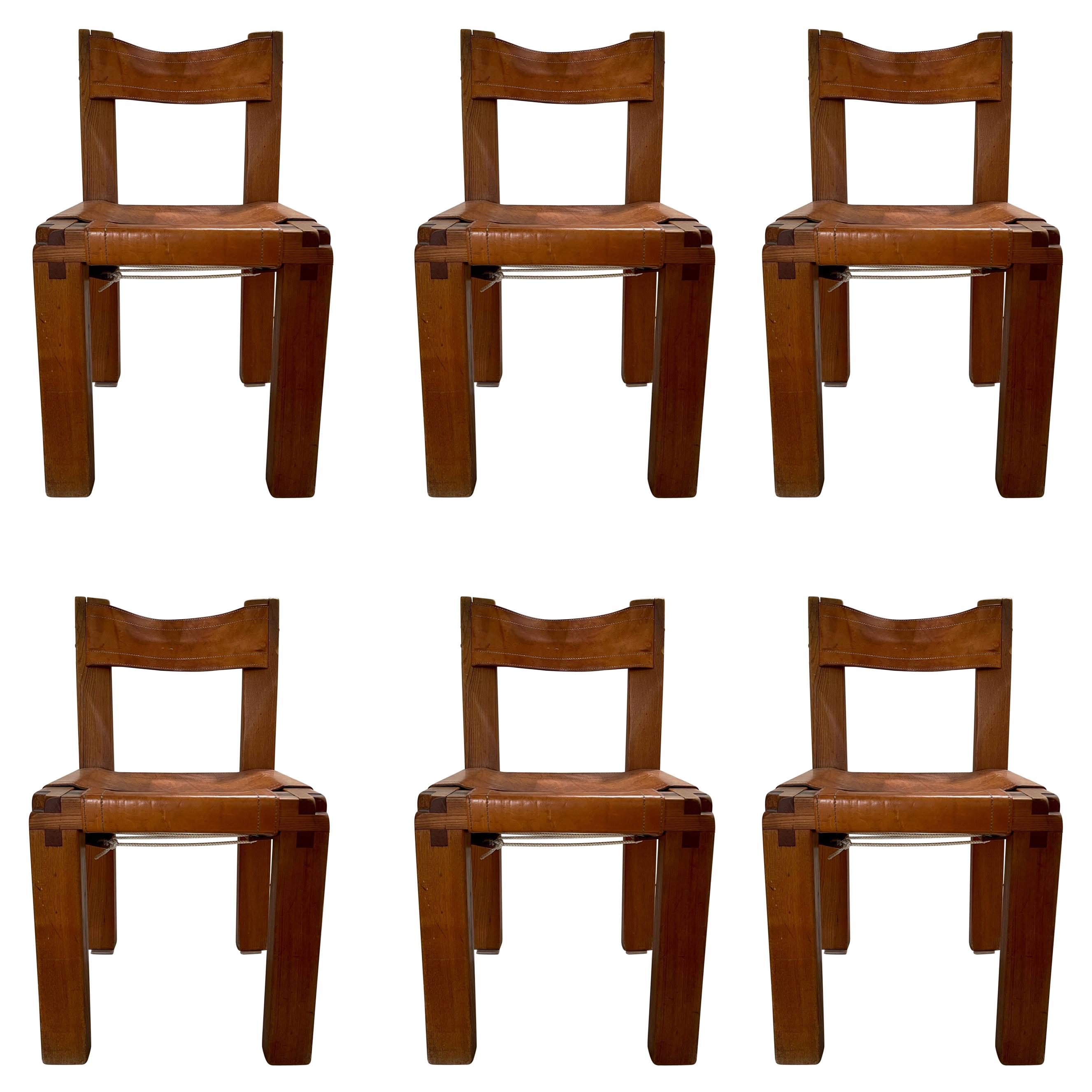 Set of 6 'S11' Chairs by Pierre Chapo