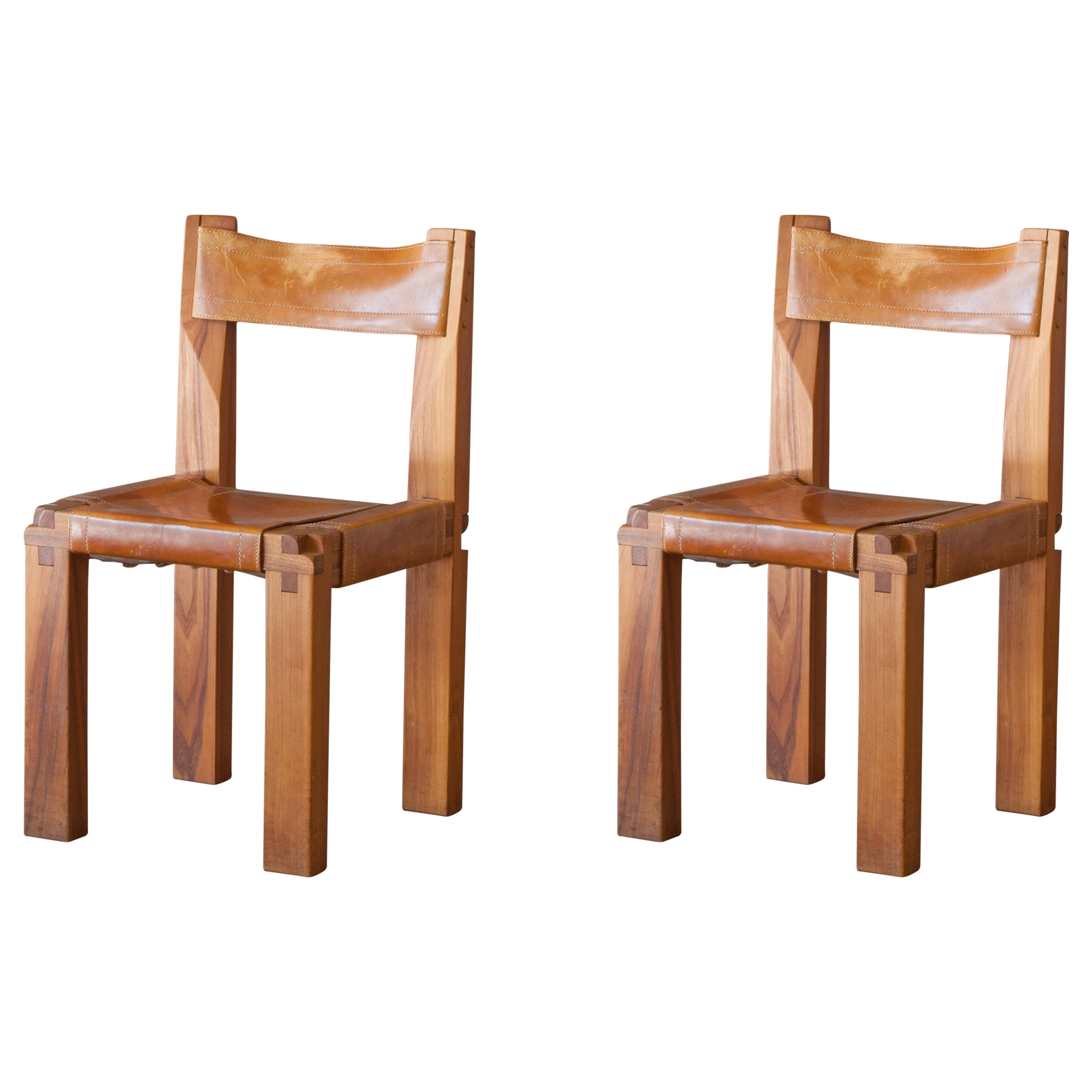 Set of 6 'S11' Chairs by Pierre Chapo In Fair Condition In New York, NY