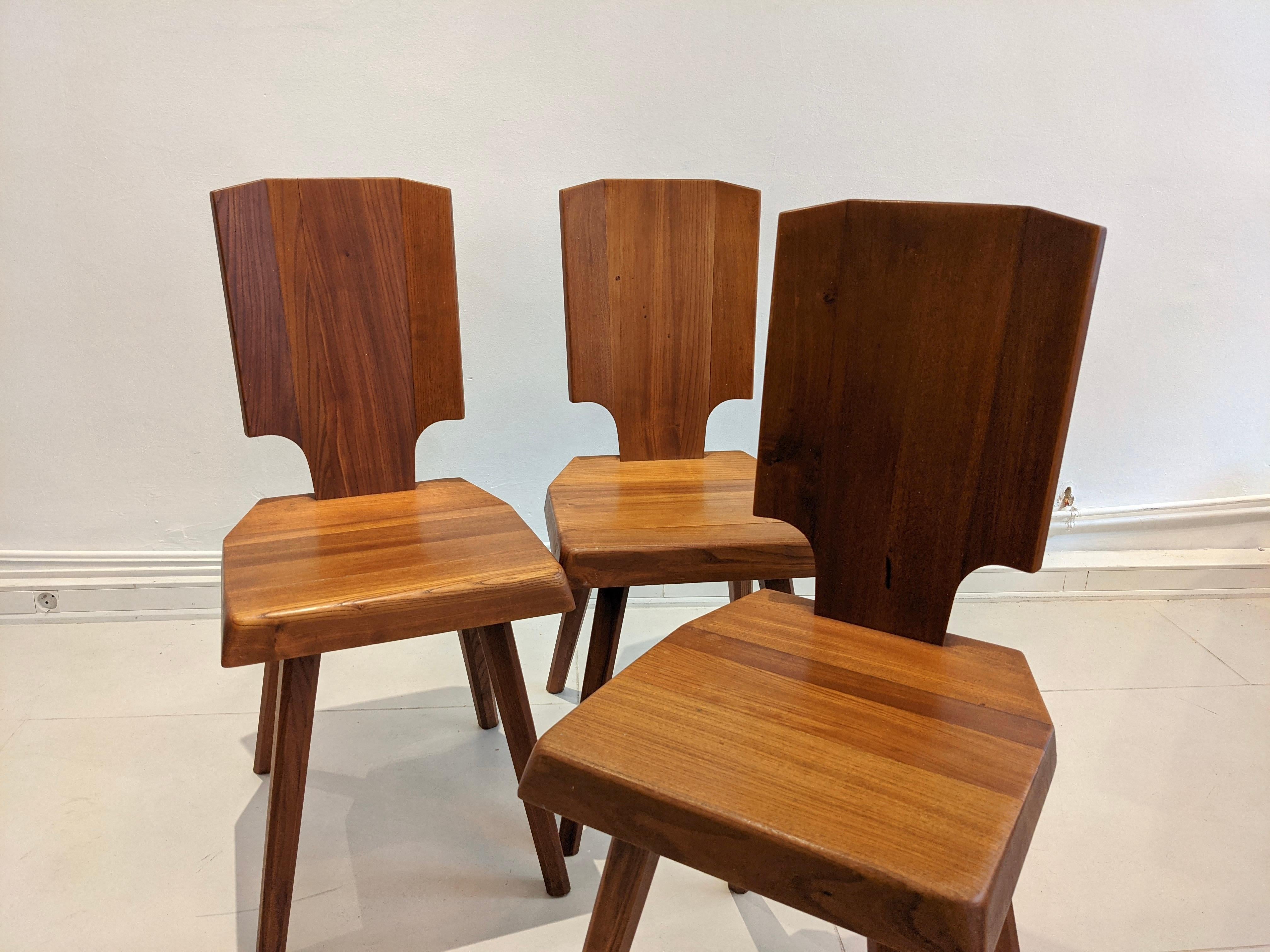 Set of 6 S28 Chairs by Pierre Chapo 2
