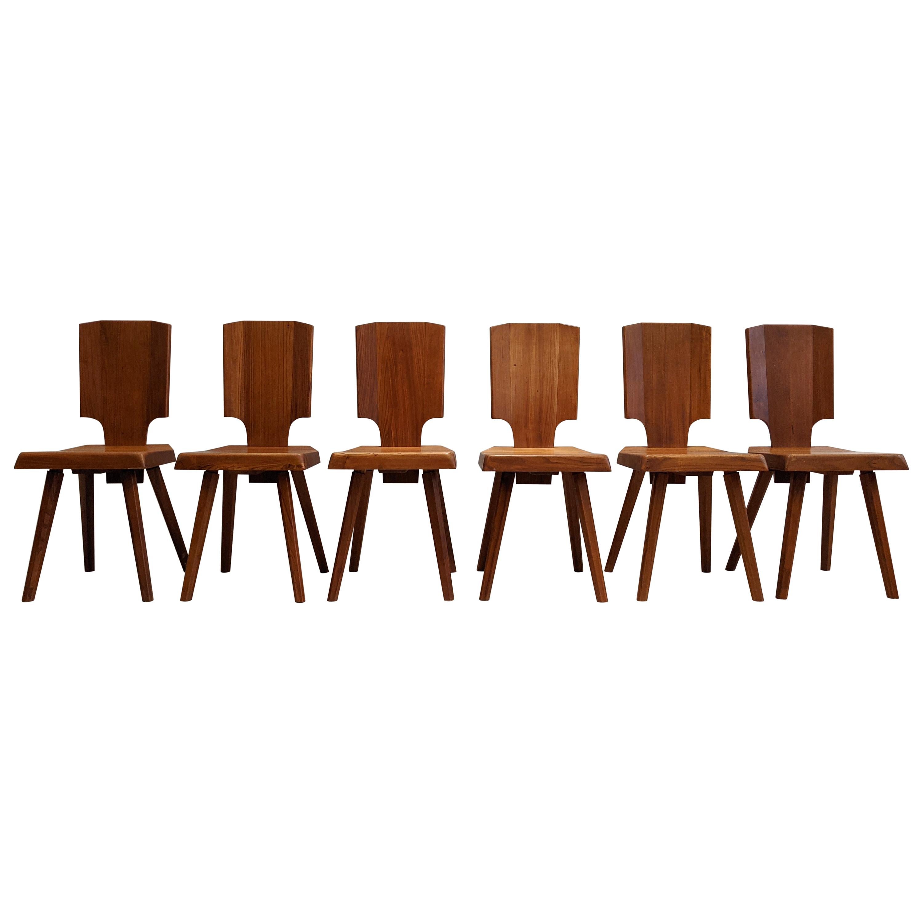 Set of 6 S28 Chairs by Pierre Chapo