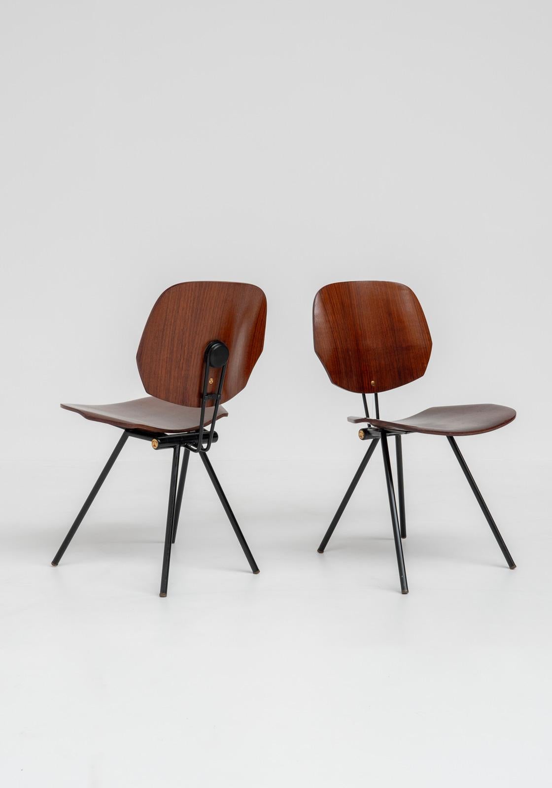 Set di 6 sedie S88 di Osvaldo Borsani per Tecno, 1956, Italia in vendita 4