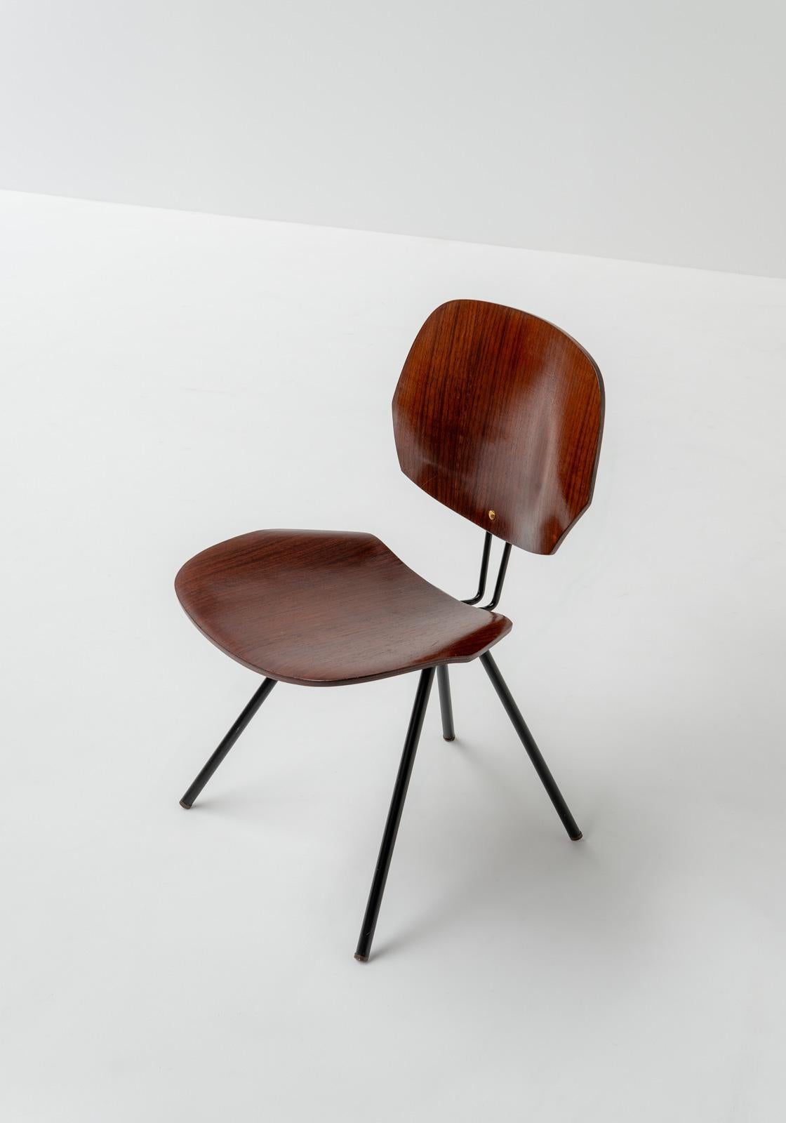 Mid-Century moderno Set di 6 sedie S88 di Osvaldo Borsani per Tecno, 1956, Italia in vendita