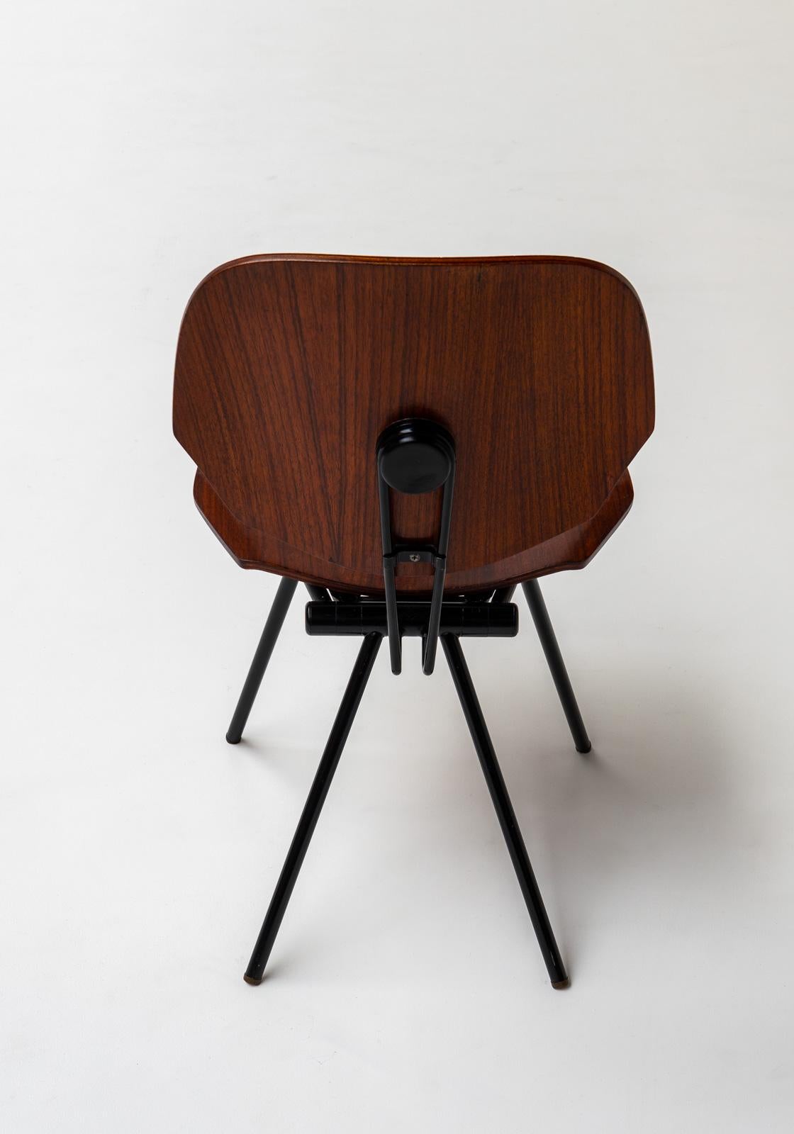 Acciaio Set di 6 sedie S88 di Osvaldo Borsani per Tecno, 1956, Italia in vendita