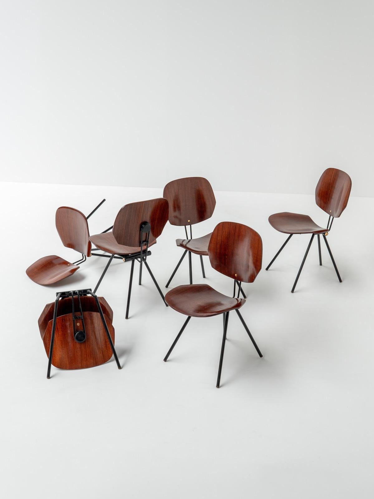 Set di 6 sedie S88 di Osvaldo Borsani per Tecno, 1956, Italia in vendita 2