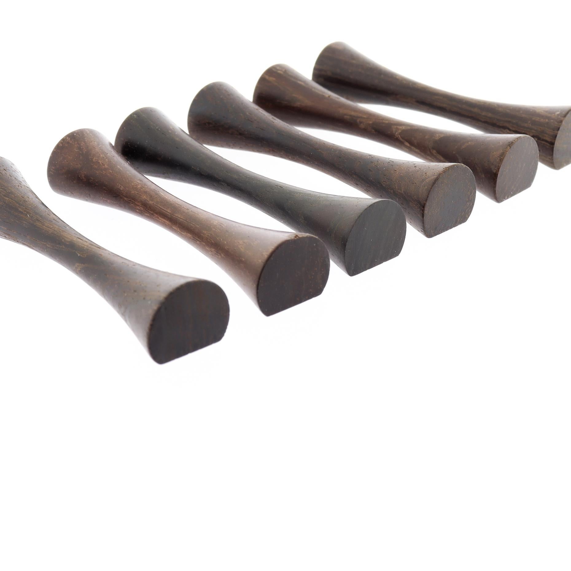 Set di 6 poggiacoltelli in legno tornito SAAP Danish Modern Rosewood di Michael Bloch in vendita 6