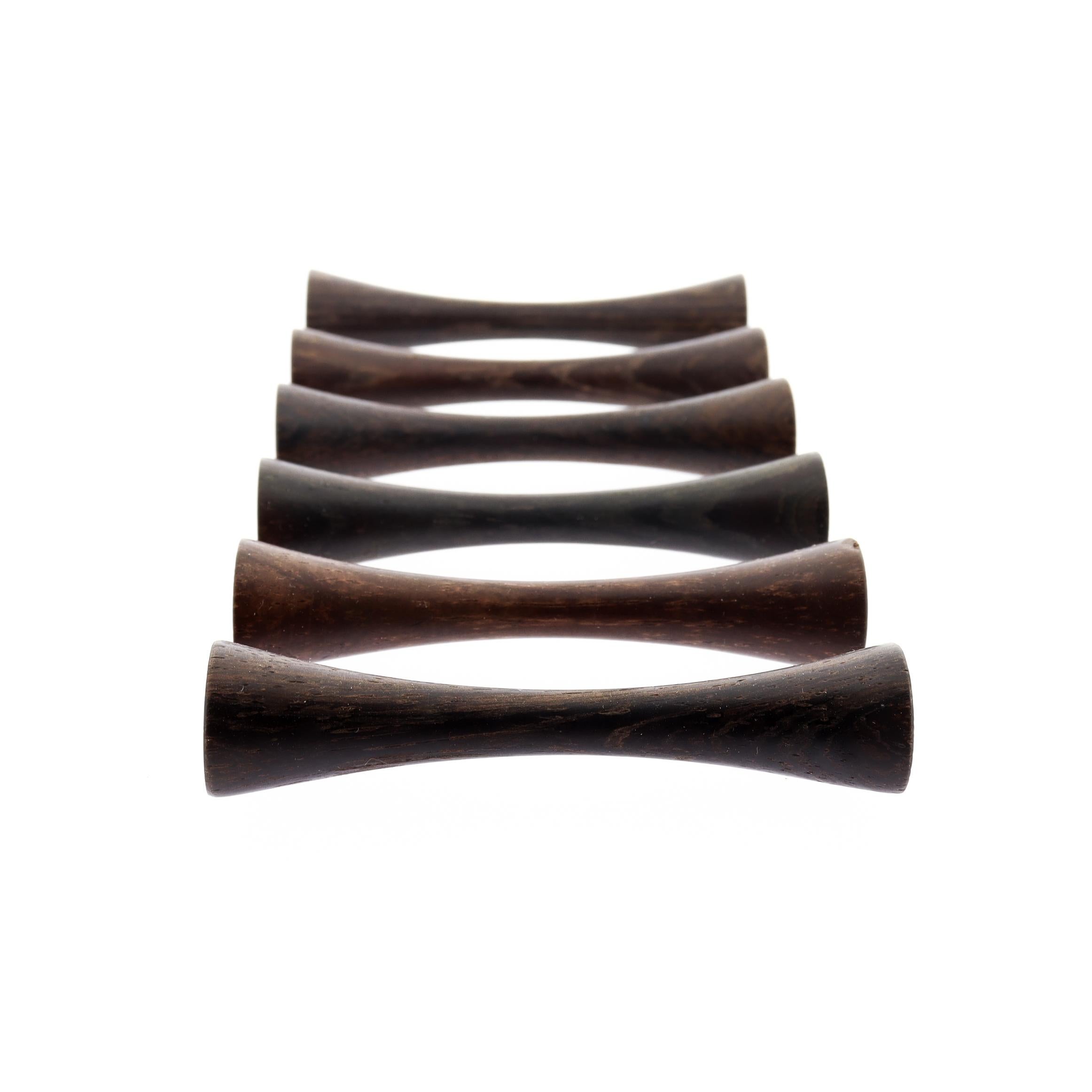 Tornito Set di 6 poggiacoltelli in legno tornito SAAP Danish Modern Rosewood di Michael Bloch in vendita