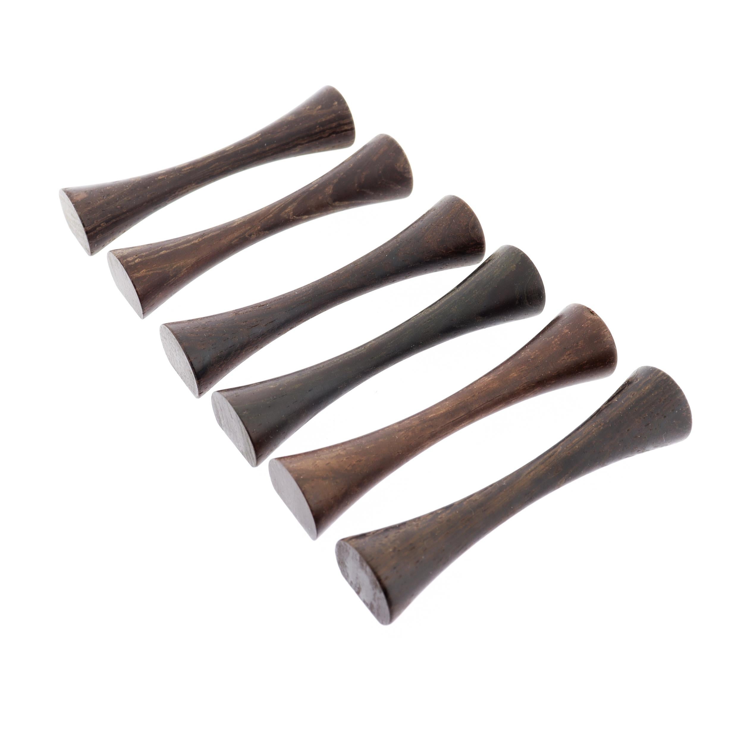 Set di 6 poggiacoltelli in legno tornito SAAP Danish Modern Rosewood di Michael Bloch In condizioni buone in vendita a Philadelphia, PA