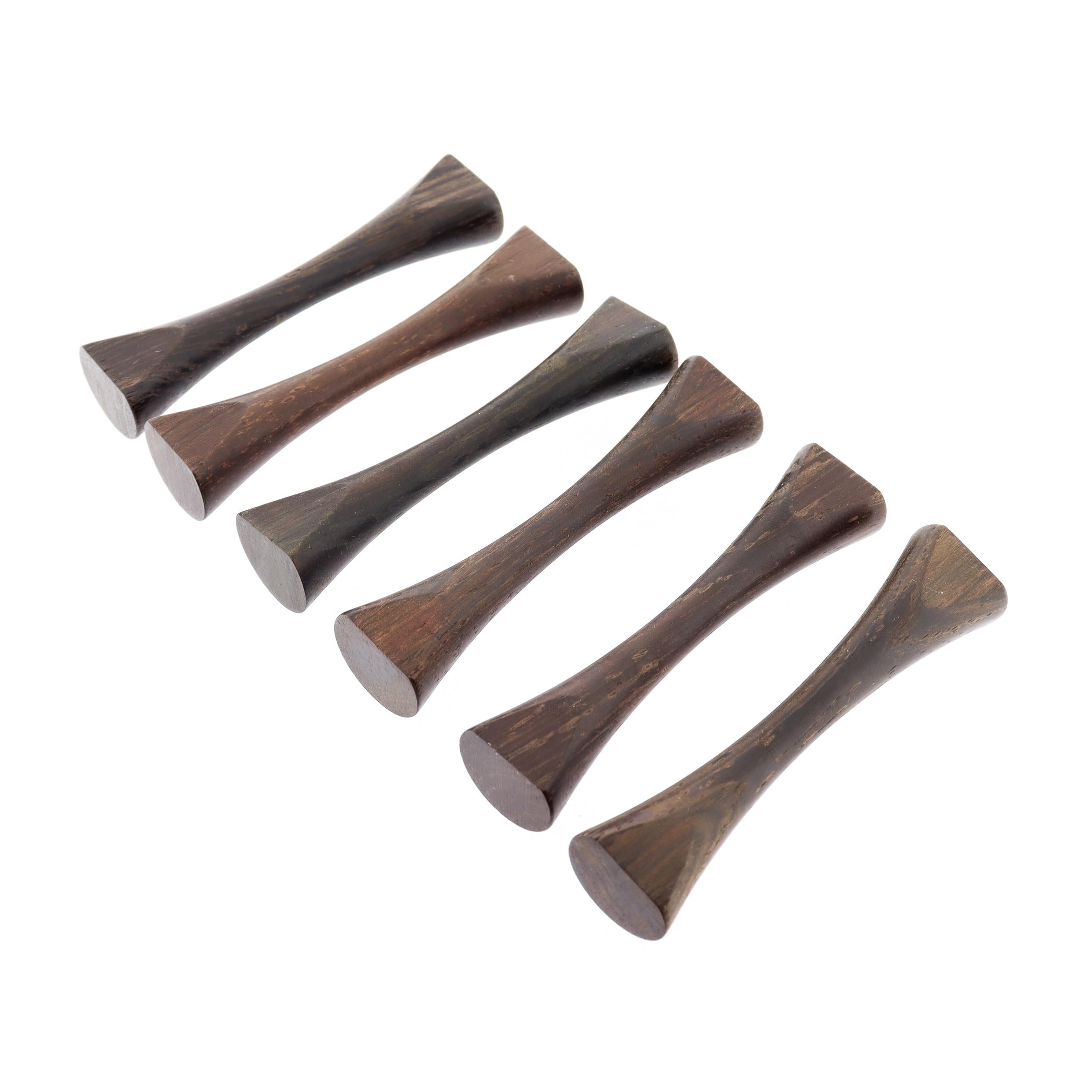 Set di 6 poggiacoltelli in legno tornito SAAP Danish Modern Rosewood di Michael Bloch in vendita 1