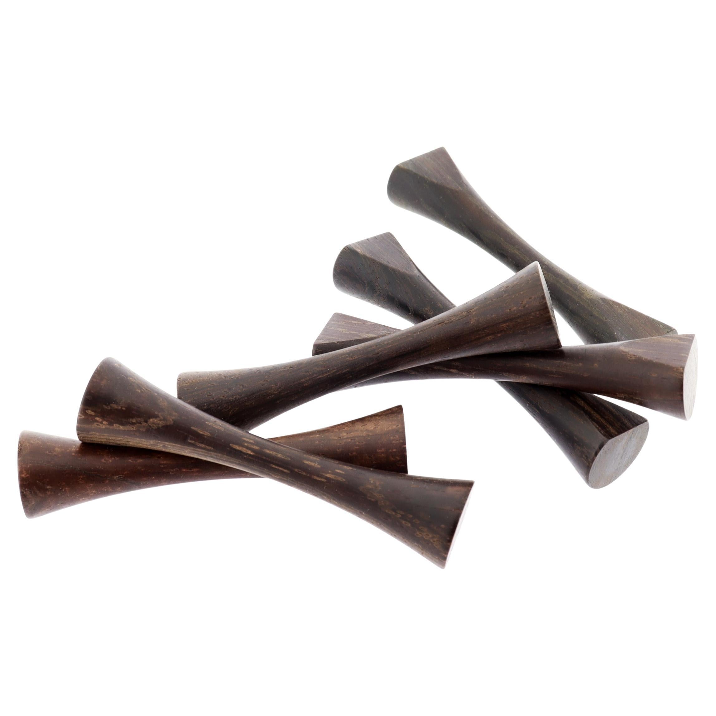 Set di 6 poggiacoltelli in legno tornito SAAP Danish Modern Rosewood di Michael Bloch in vendita