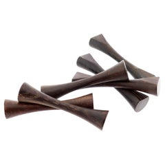 Juego de 6 apoyacuchillos de madera torneada de palisandro SAAP Danish Modern de Michael Bloch