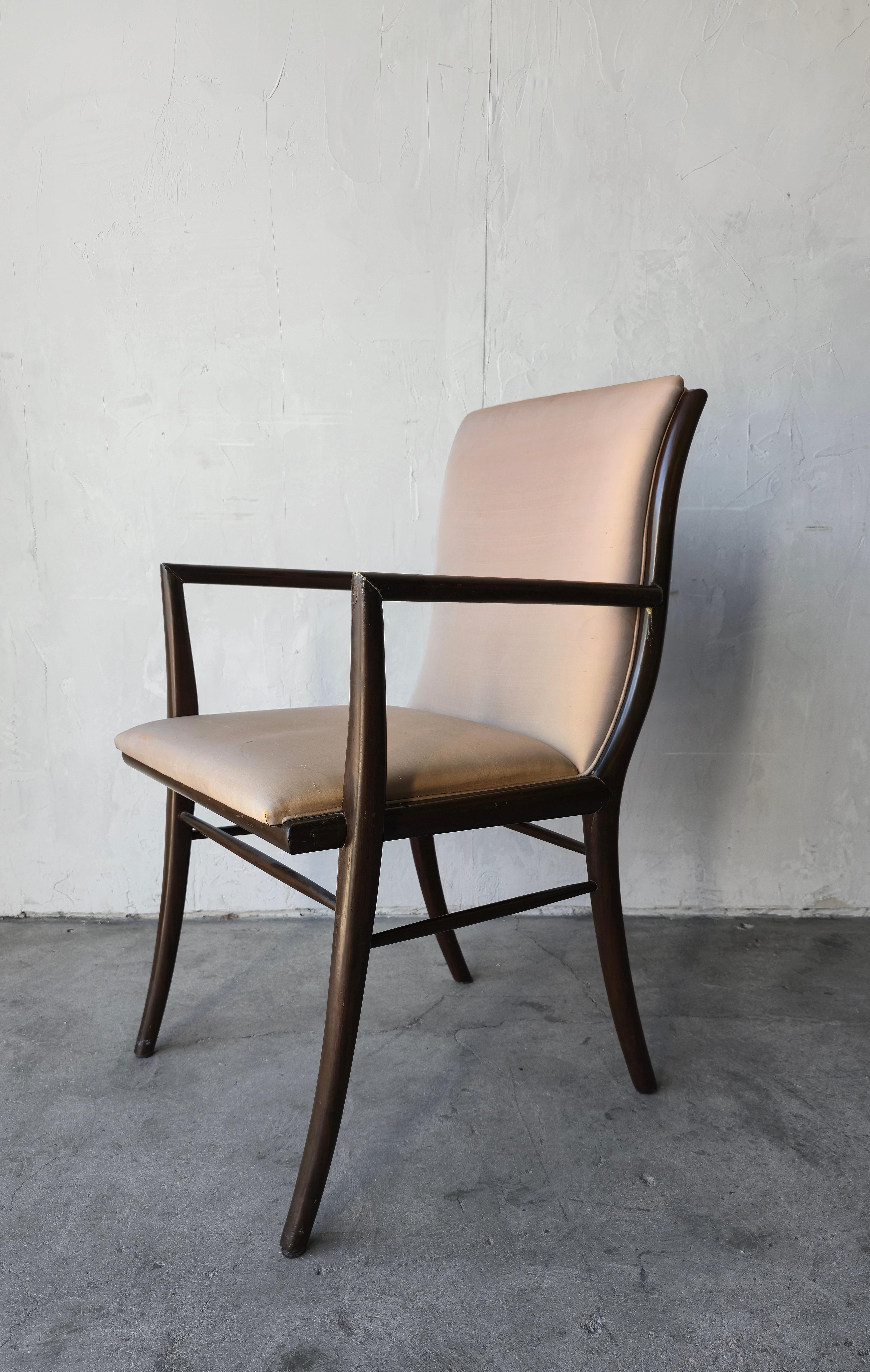 Set of 6 Sabre Leg Dining Chairs by Robsjohn-Gibbings en vente 4
