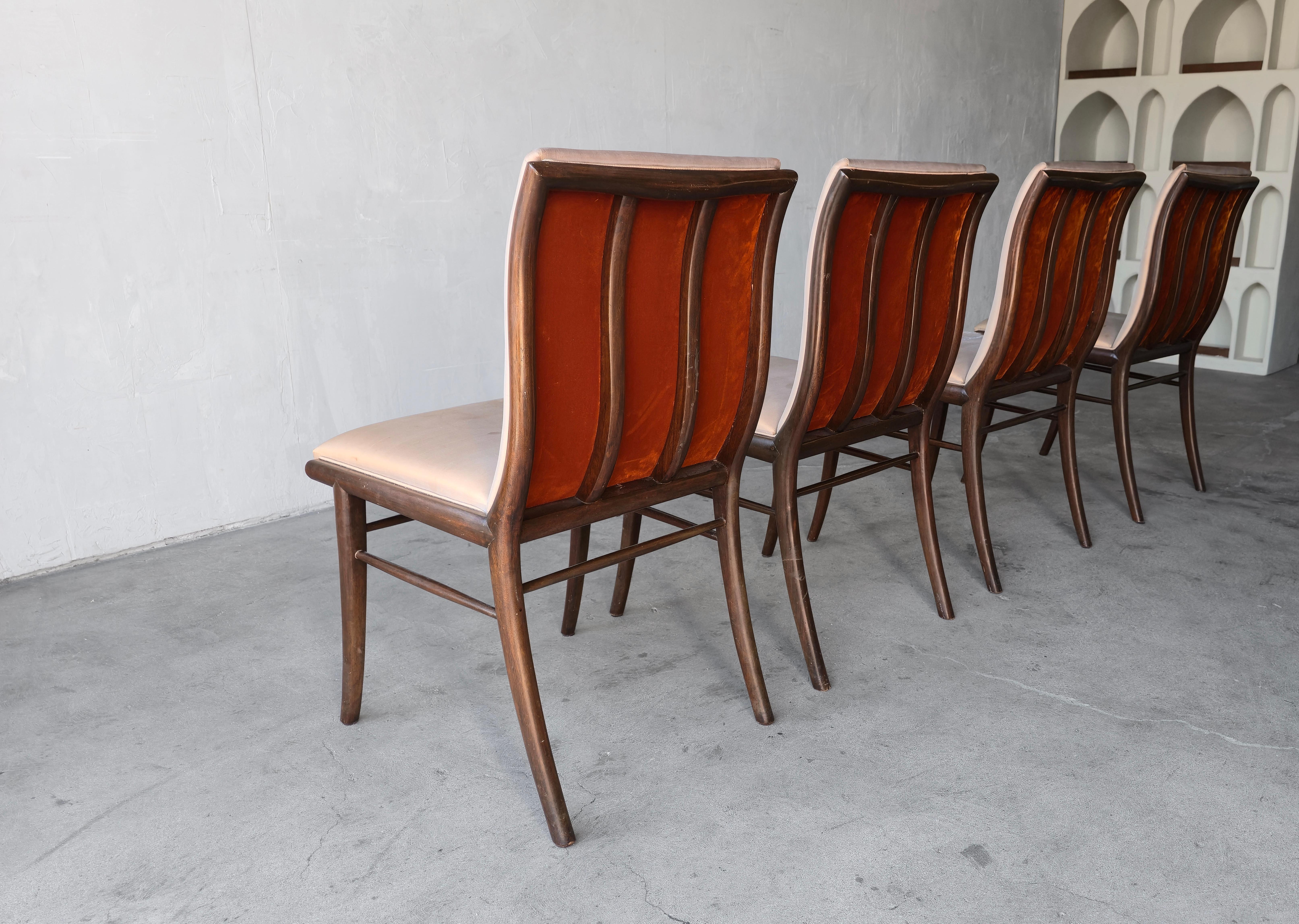 Set of 6 Sabre Leg Dining Chairs by Robsjohn-Gibbings en vente 1