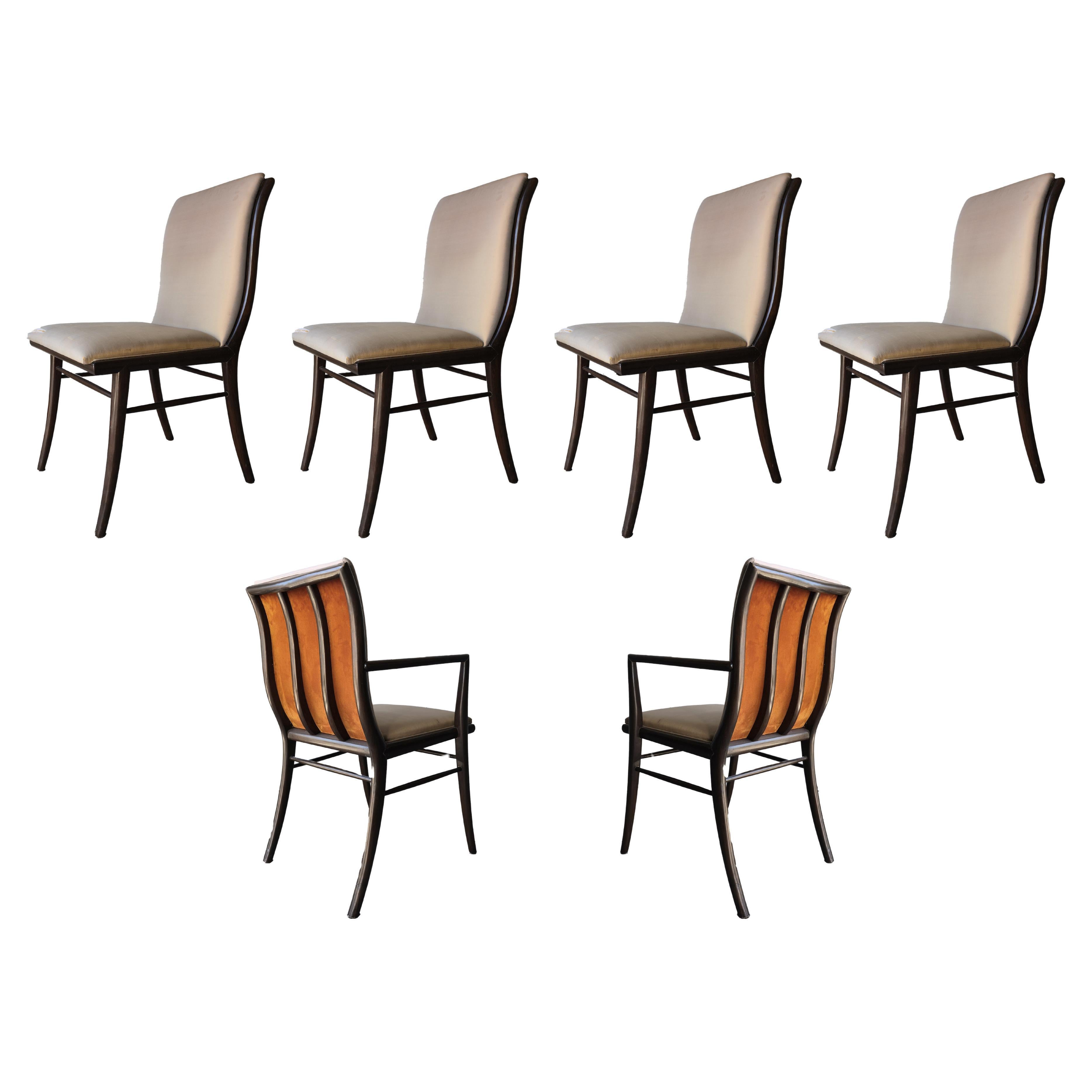 Set of 6 Sabre Leg Dining Chairs by Robsjohn-Gibbings en vente