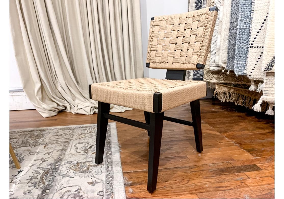 Set Of 6 Safavieh Woven Armless Dining Chairs In Good Condition In Bridgeport, CT