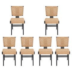 Set Of 6 Safavieh Woven Armless Dining Chairs 