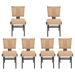 Set Of 6 Safavieh Woven Armless Dining Chairs