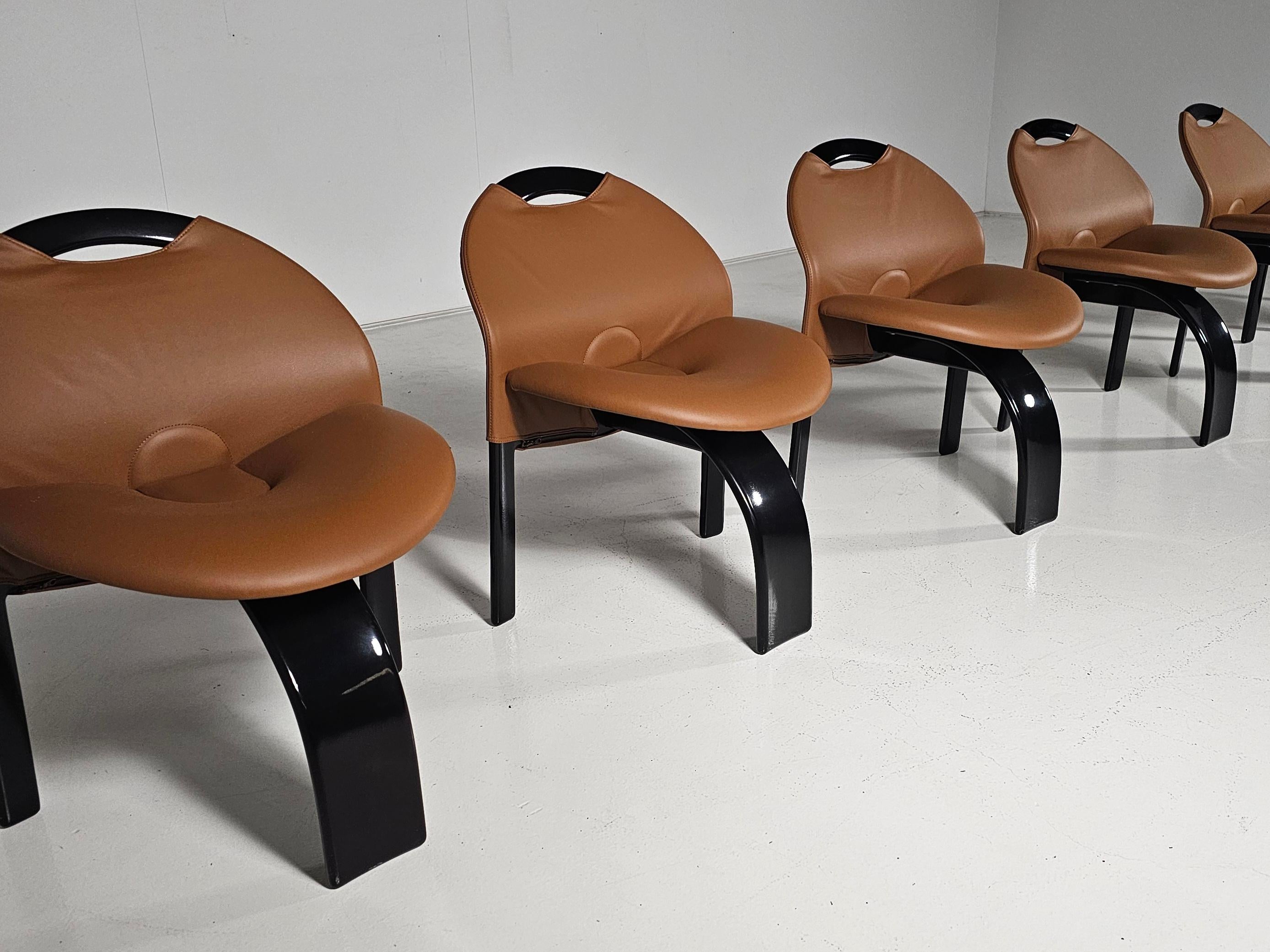 Set of 6 'Sail' dining chairs by Giovanni Offredi for Saporiti, 1973 In condizioni buone in vendita a amstelveen, NL