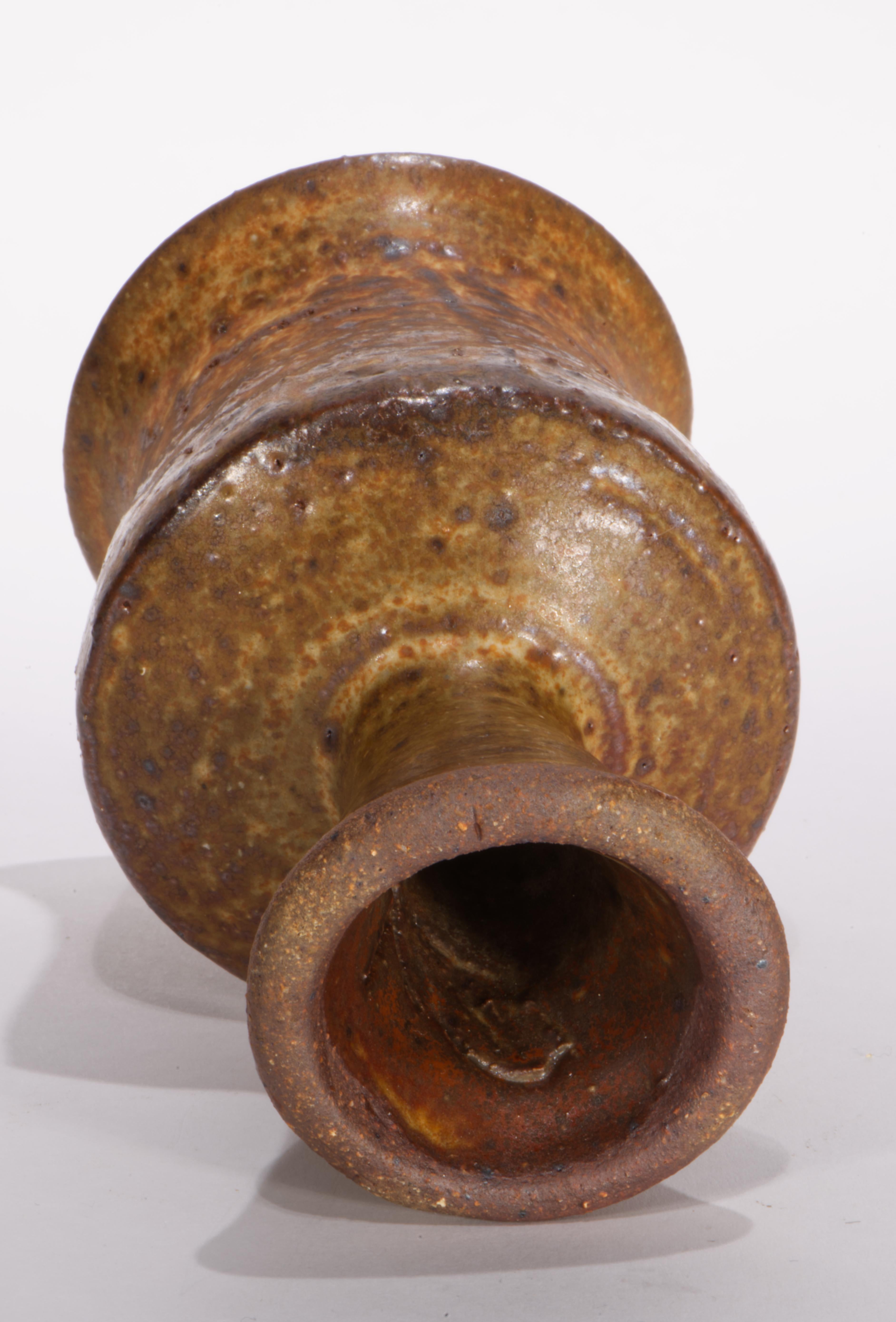 Ensemble de 6 verres à pied en émail salé, poterie d'art américaine Studio Pottery 1970 en vente 1