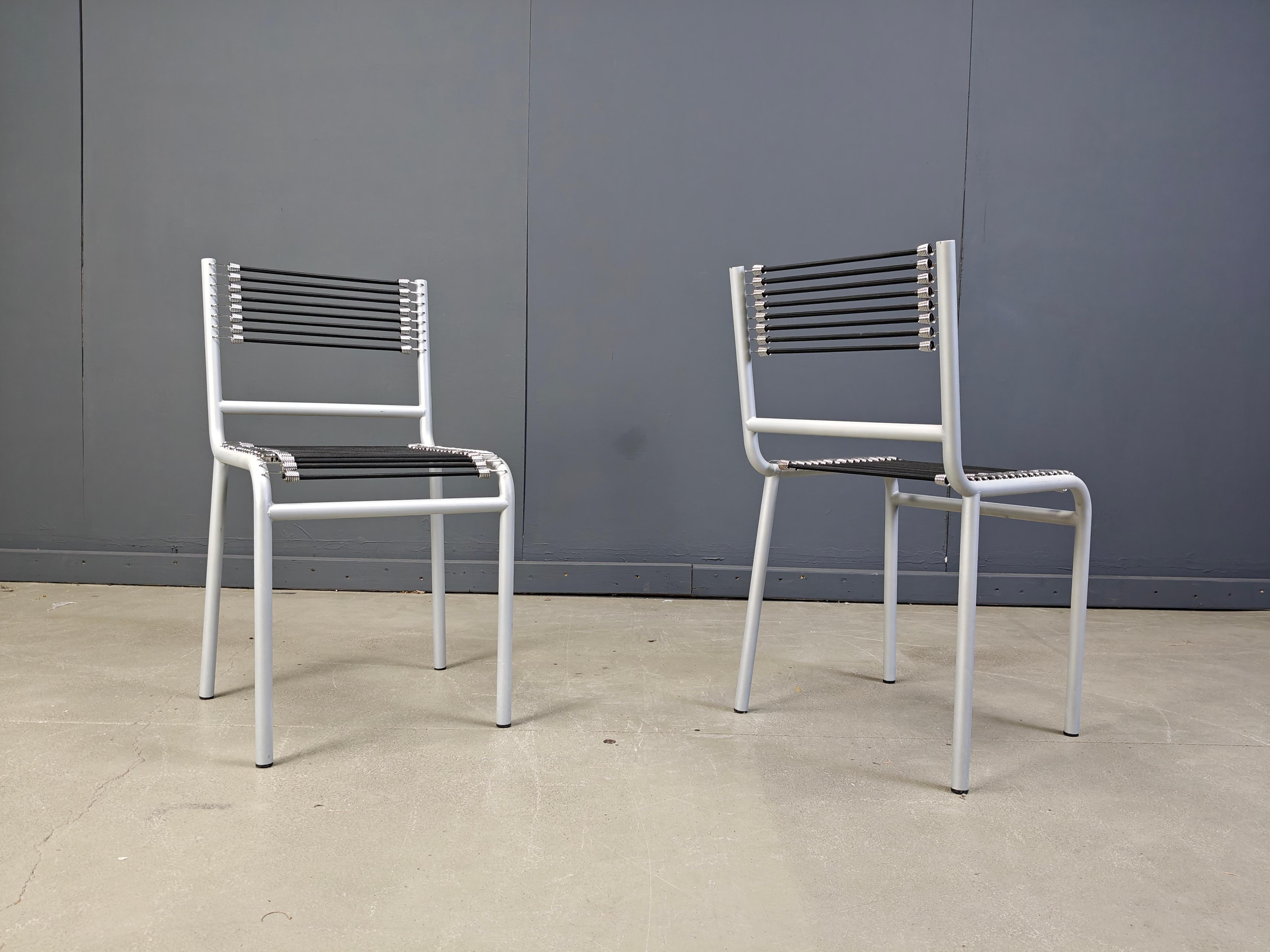 Bauhaus Ensemble de 6 chaises de salle à manger Sandow par Rene Herbst, années 1980 en vente