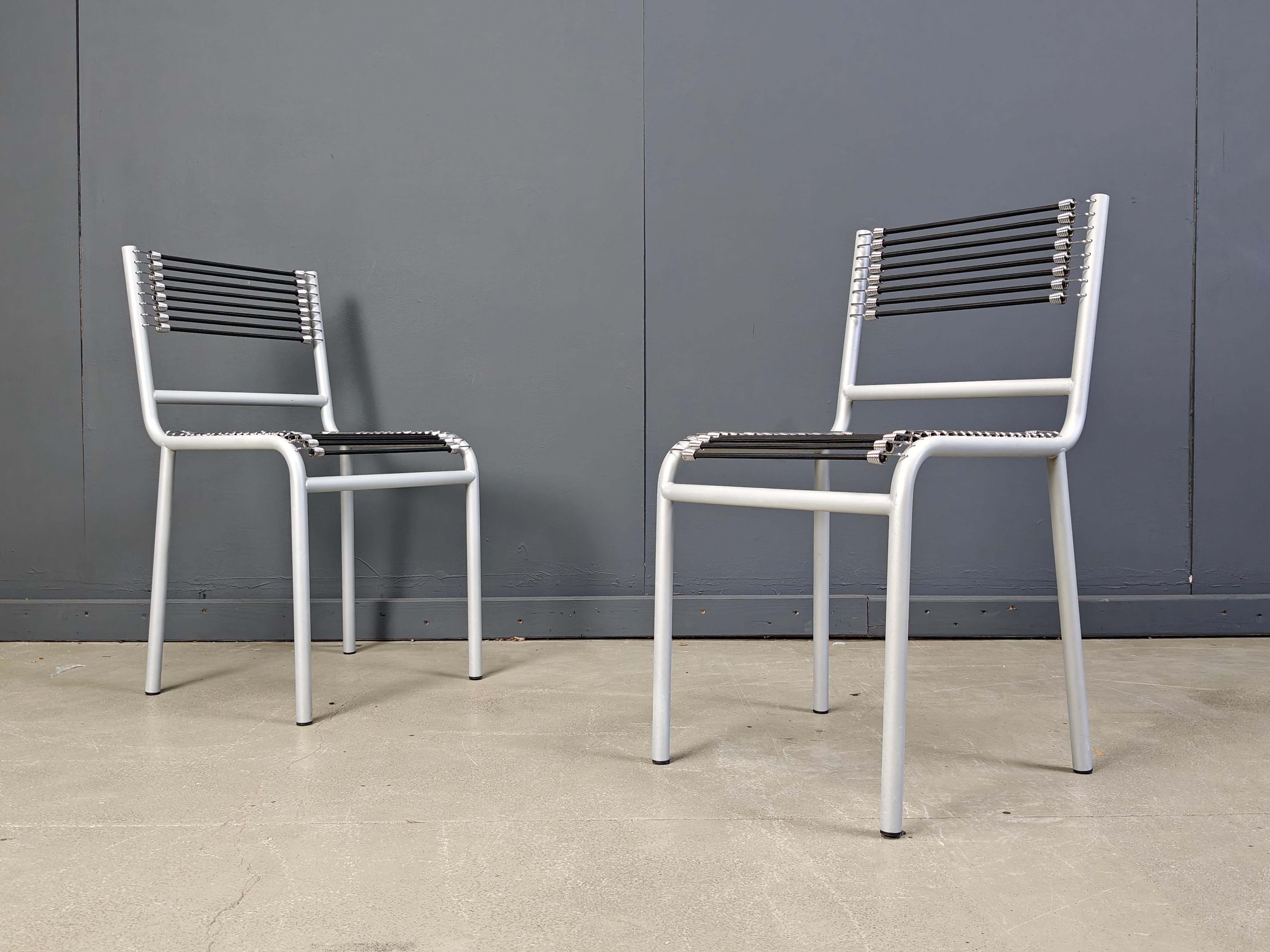Fin du 20e siècle Ensemble de 6 chaises de salle à manger Sandow par Rene Herbst, années 1980 en vente
