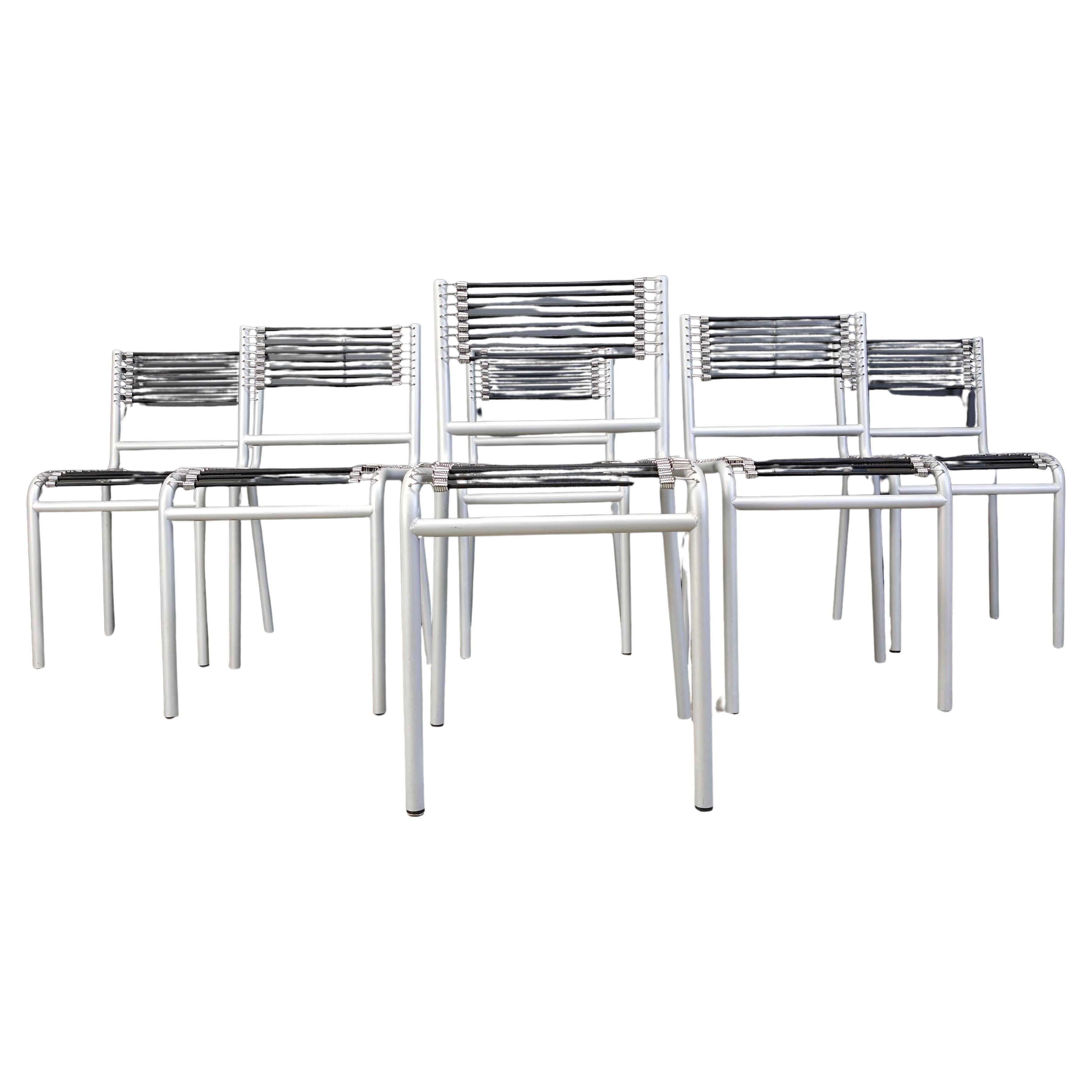 Ensemble de 6 chaises de salle à manger Sandow par Rene Herbst, années 1980