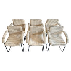 Set of 6 Saporiti italia chrome tube chairs Italy