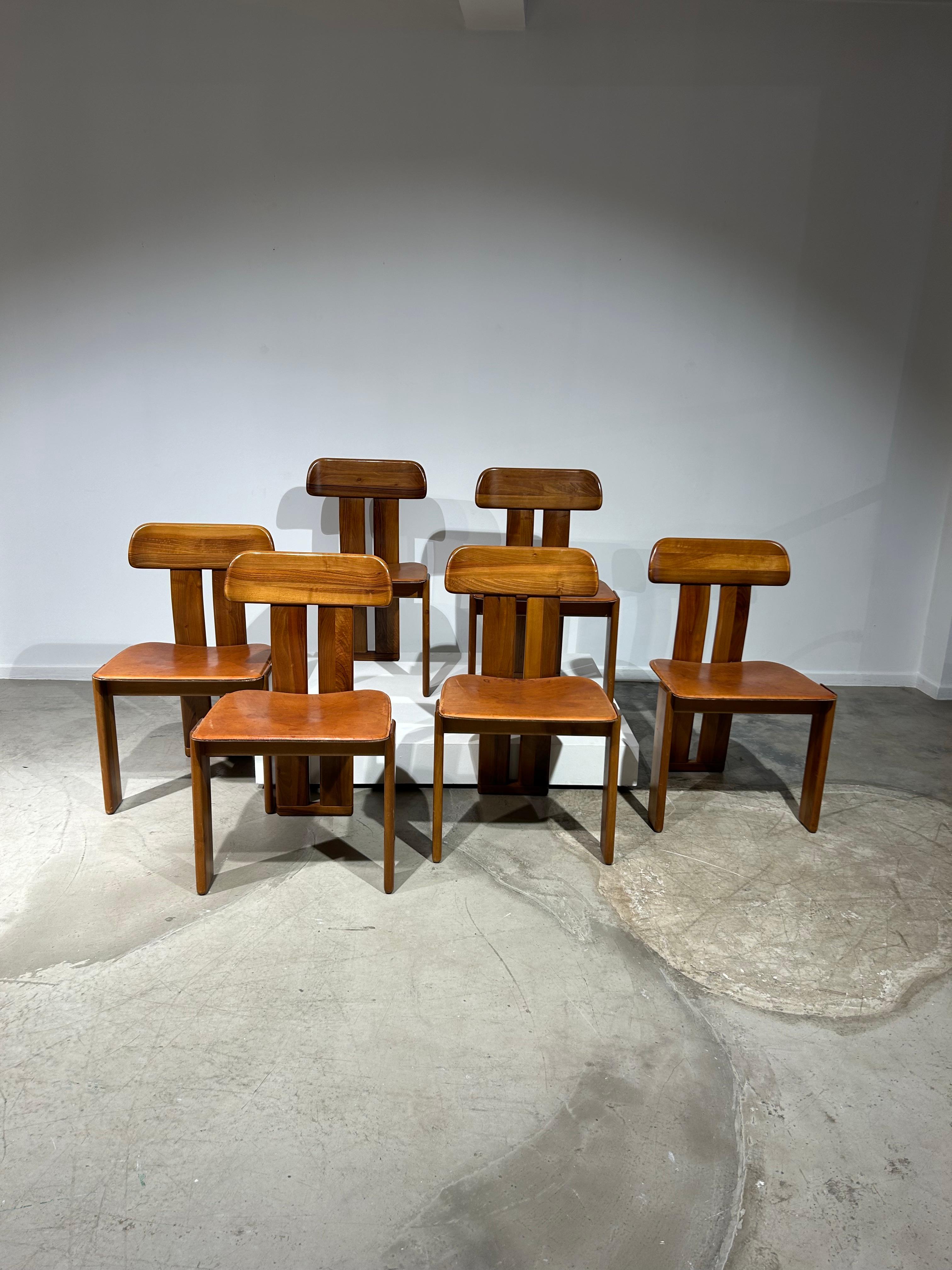 Mid-Century Modern Set of 6 Sapporo chairs by Mario Marenco for Mobilgirgi