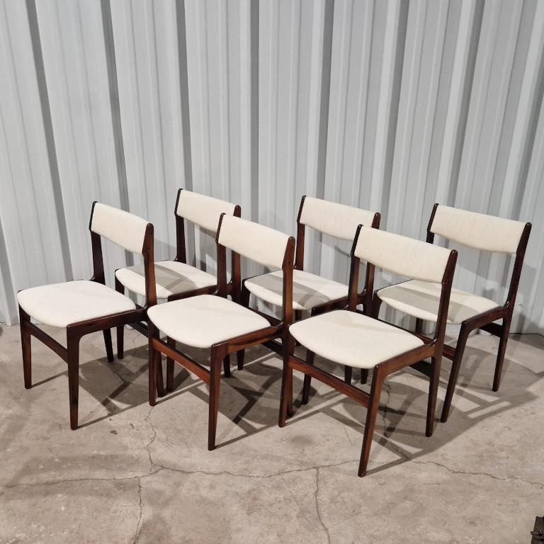 Set of 6 scandinavian chairs by Erik Buch, Denmark, 1960's In Excellent Condition For Sale In Brussels , BE