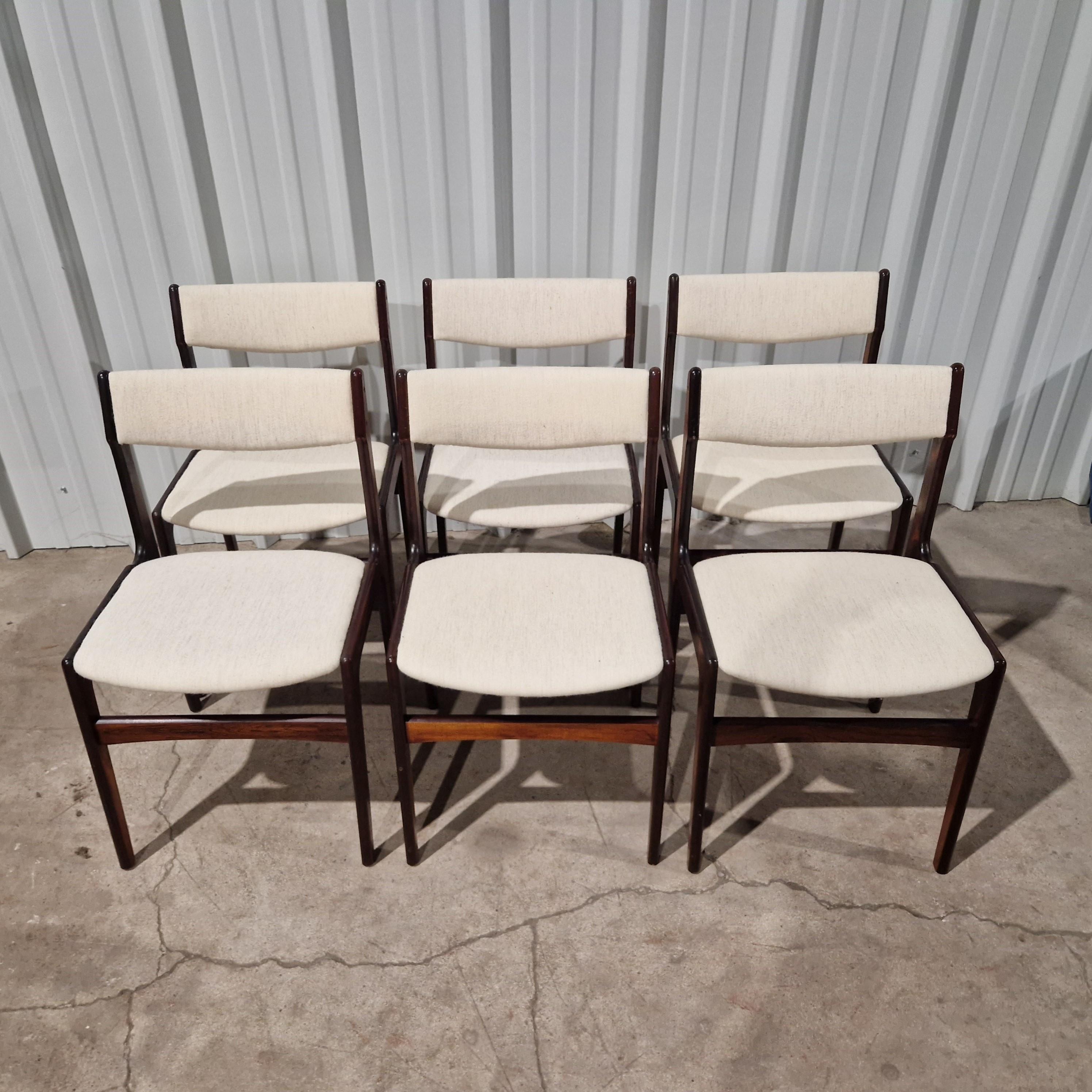 20th Century Set of 6 scandinavian chairs by Erik Buch, Denmark, 1960's For Sale