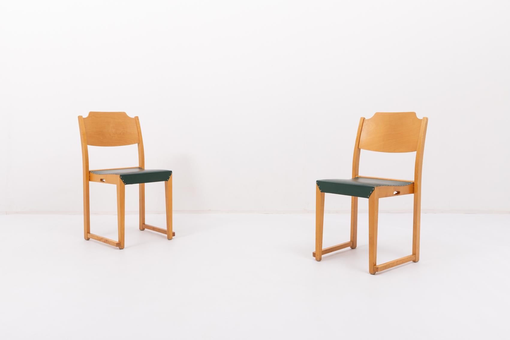 Finnish Set of 6 Scandinavian design Herman Seeck chairs for Asko, Finland 1950s For Sale