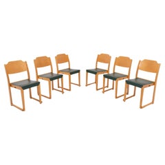 Vintage Set of 6 Scandinavian design Herman Seeck chairs for Asko, Finland 1950s