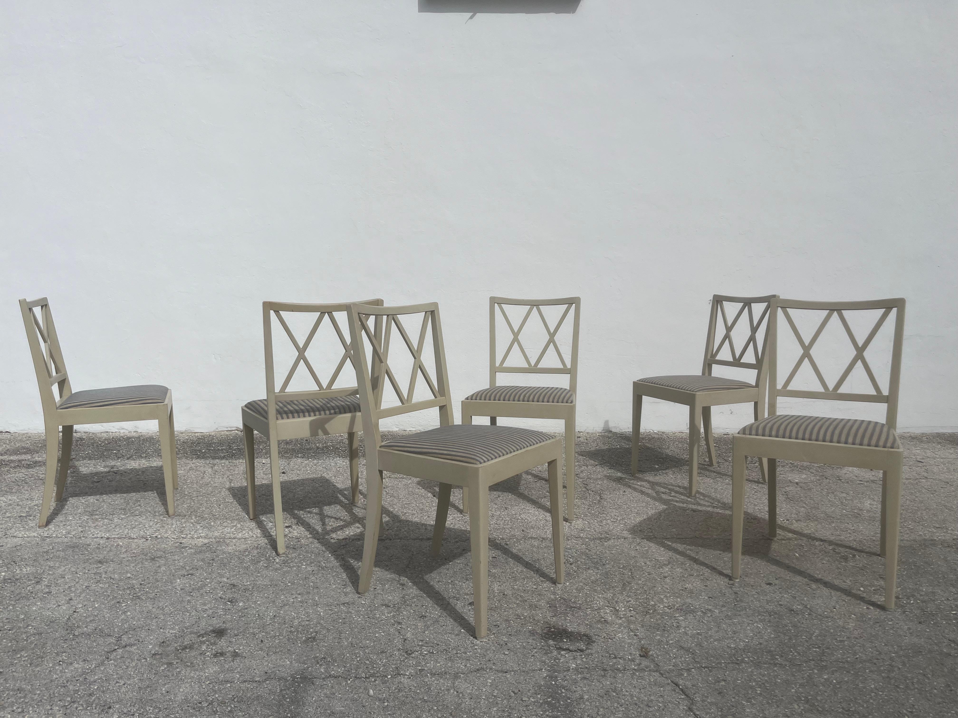 Mid-Century moderno Set di 6 sedie da pranzo scandinave, anni '40 in vendita