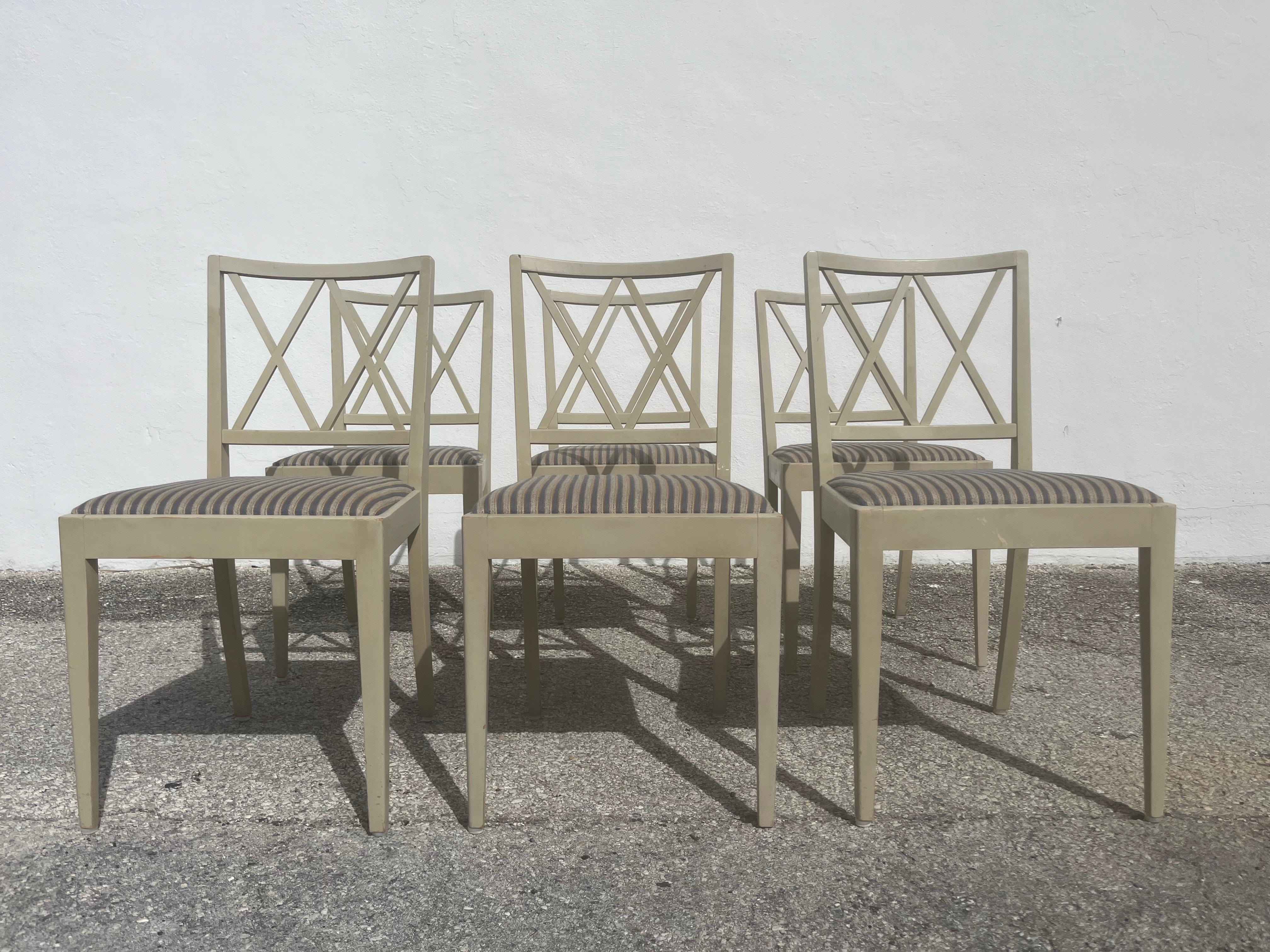 Set di 6 sedie da pranzo scandinave, anni '40 In condizioni buone in vendita a Miami, FL
