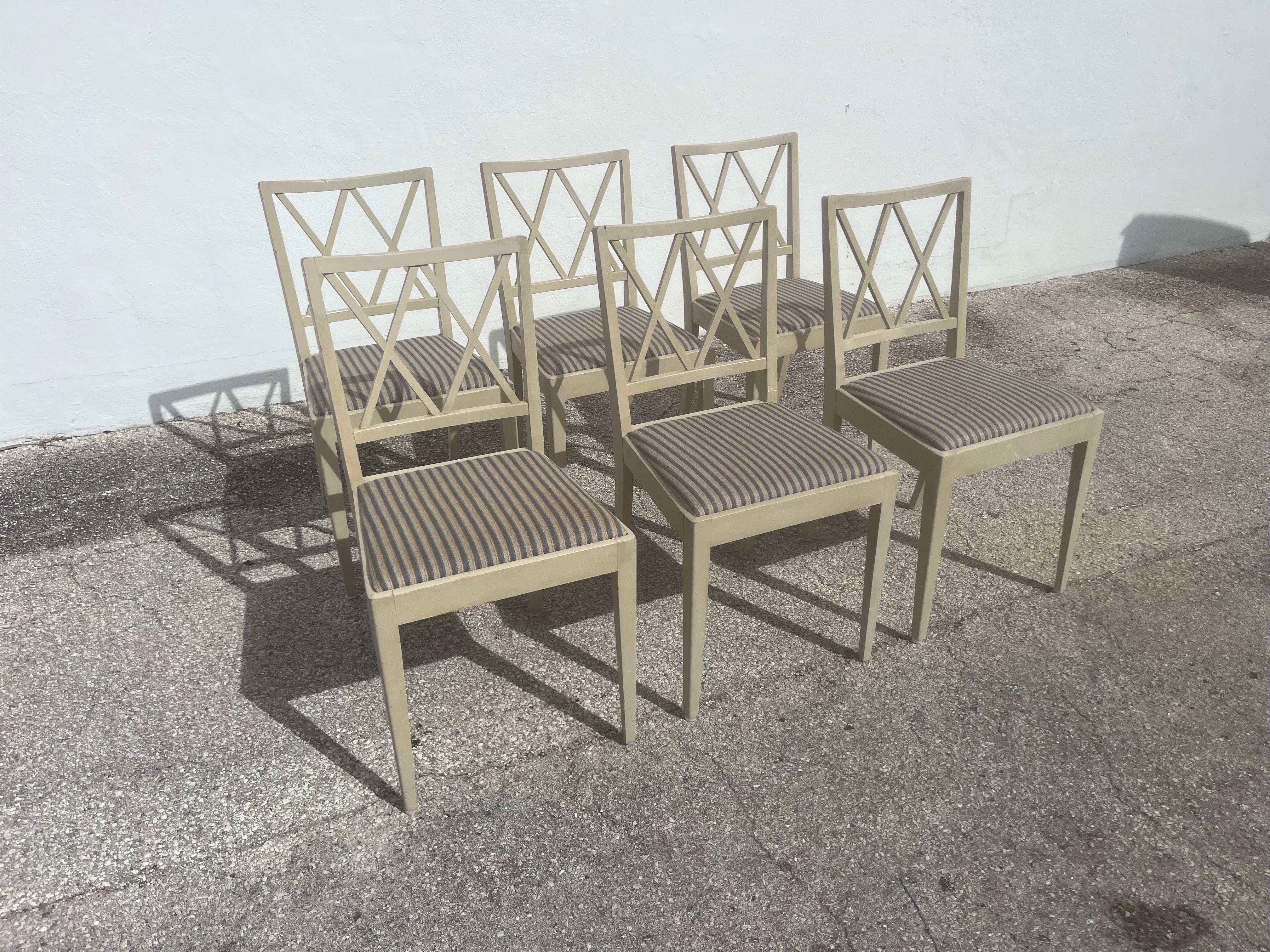 Set di 6 sedie da pranzo scandinave, anni '40 in vendita 1