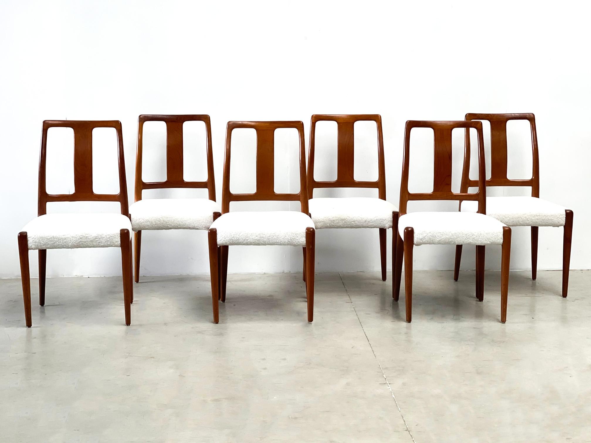Set of 6 scandinavian dining chairs, 1960s  1